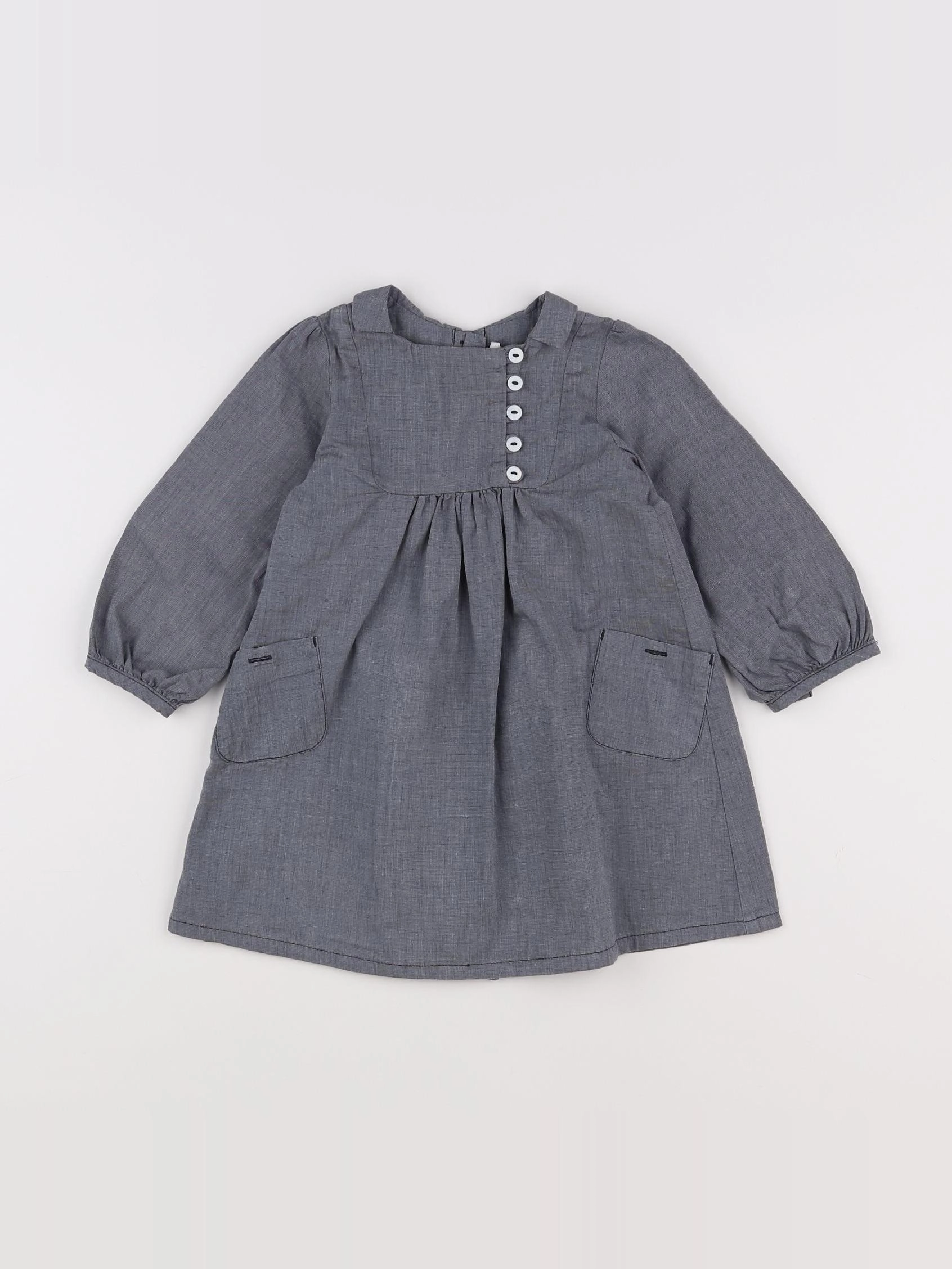 Petit Bateau - robe bleu - 18 mois