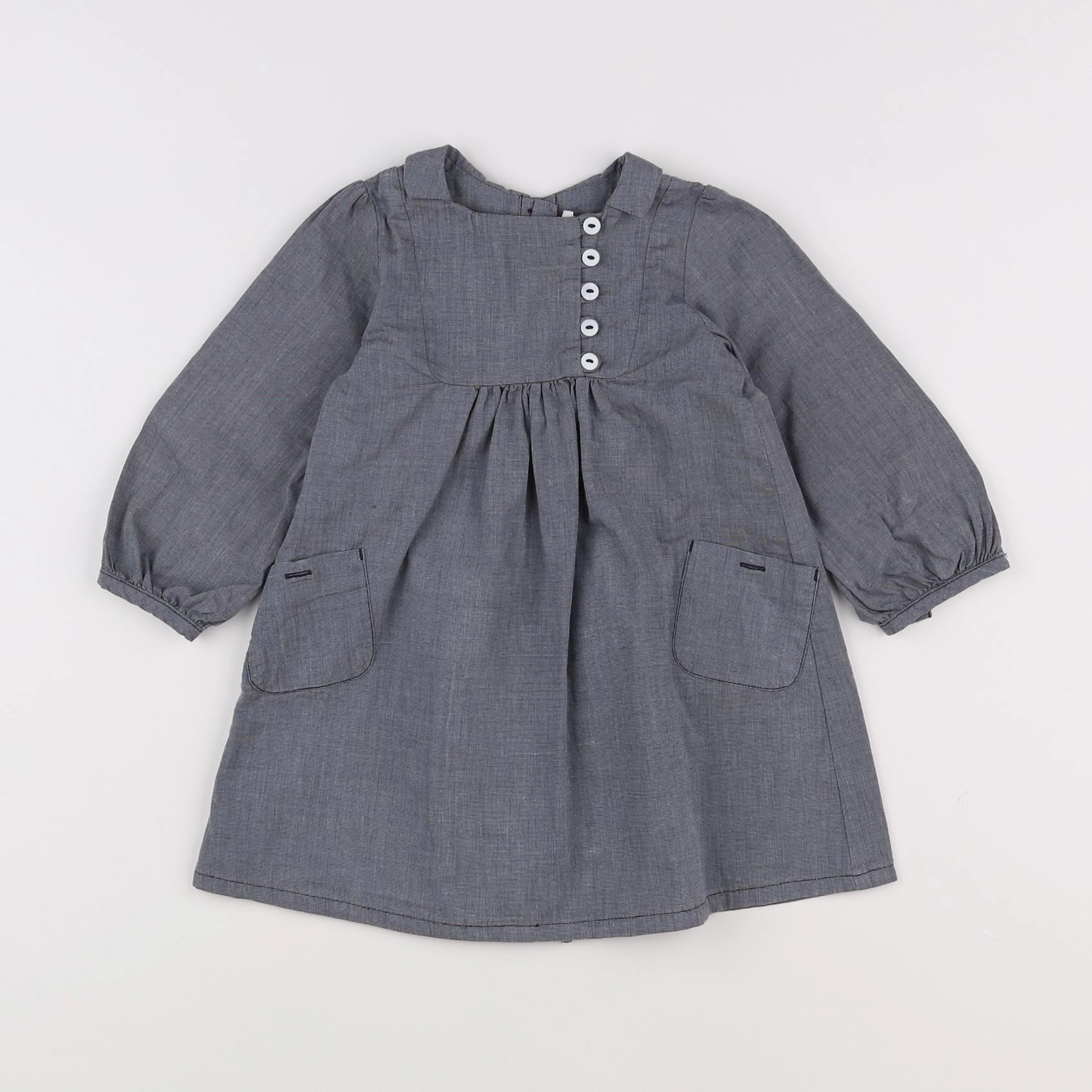 Petit Bateau - robe bleu - 18 mois