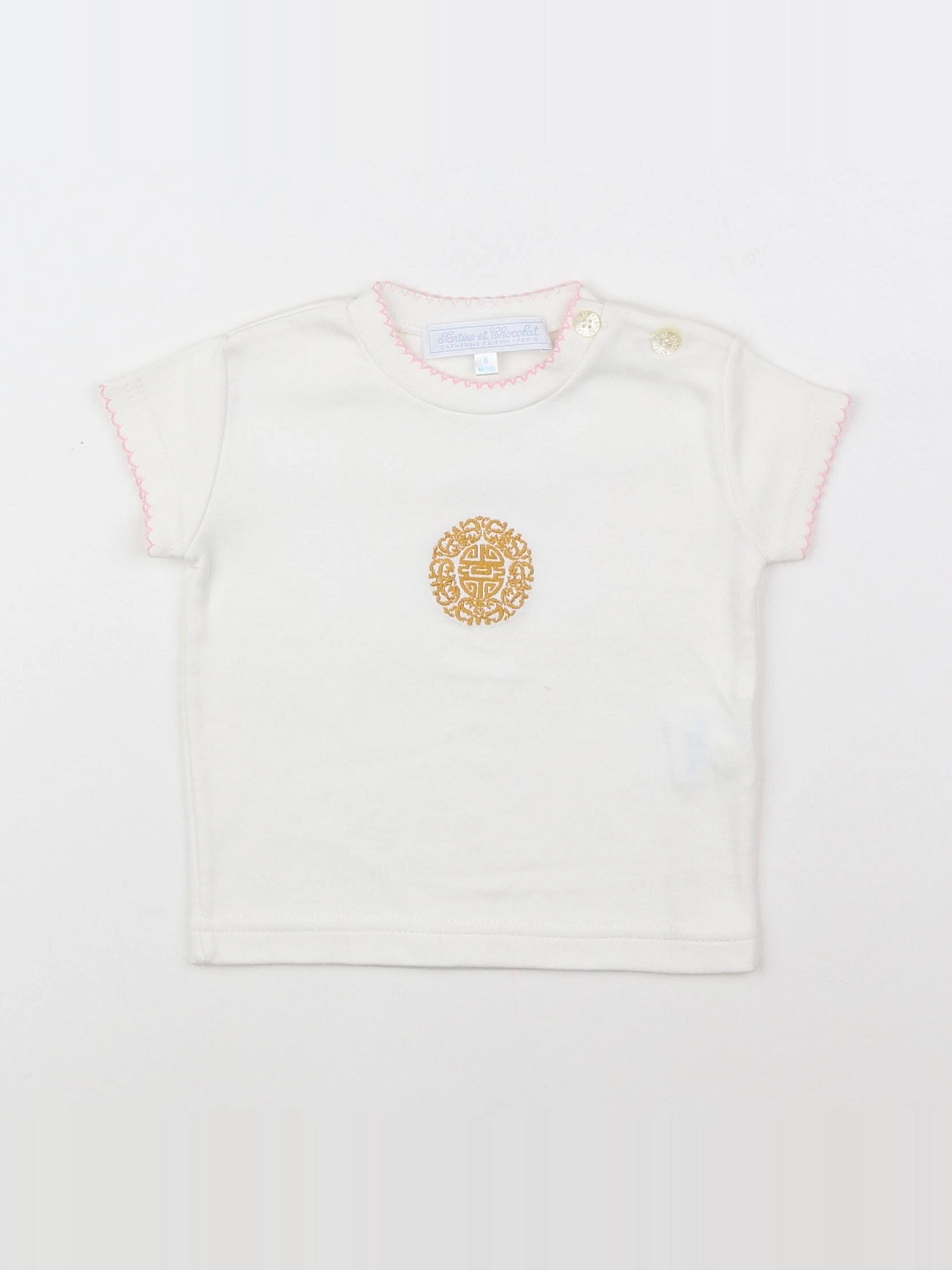 Tartine & Chocolat - tee-shirt blanc - 6 mois