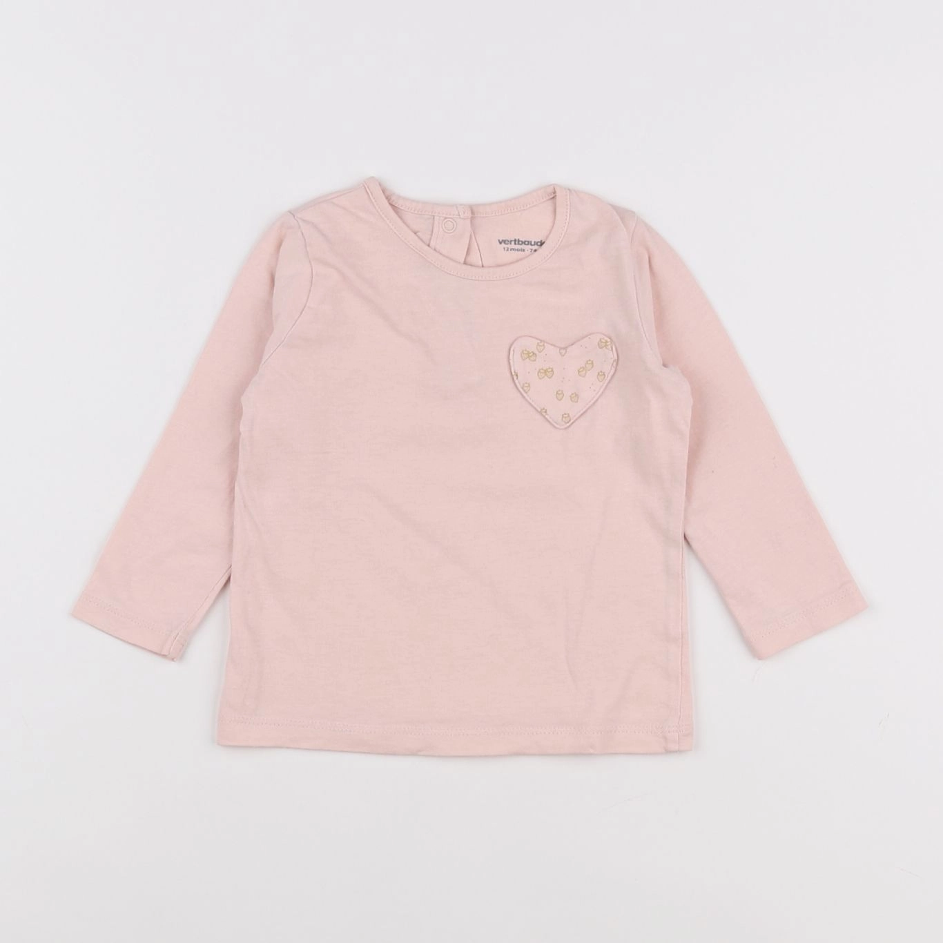 Vertbaudet - tee-shirt rose - 12 mois