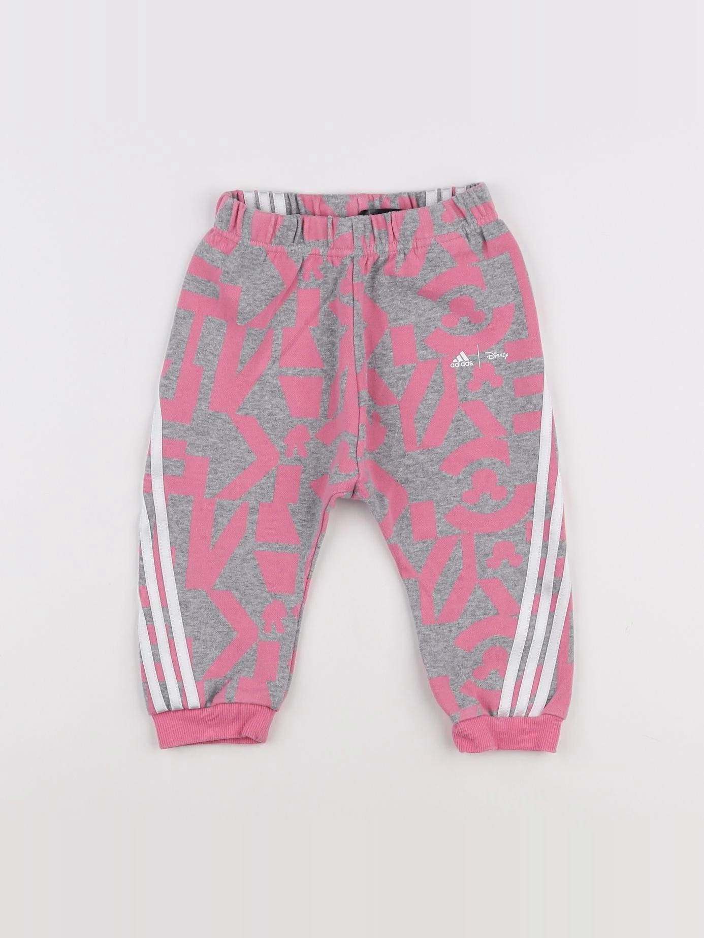Adidas - jogging gris, rose - 9/12 mois