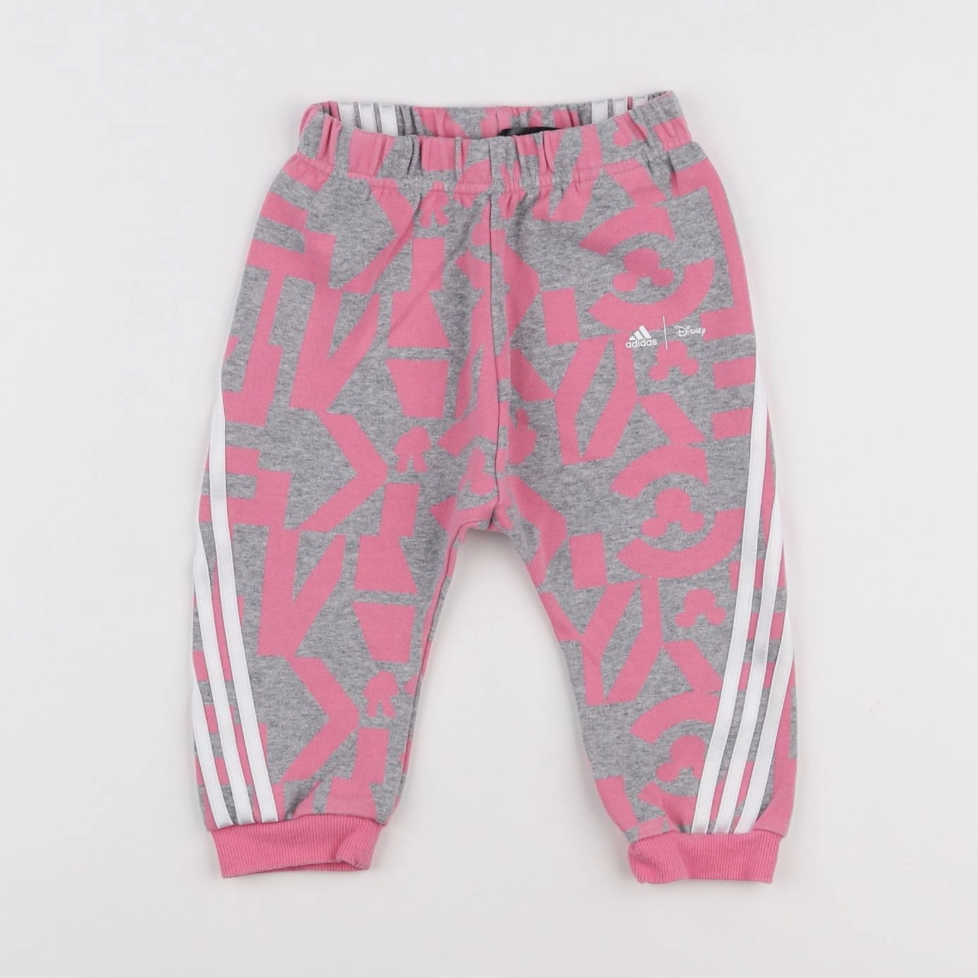 Adidas - jogging gris, rose - 9/12 mois