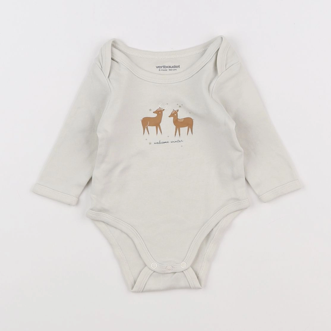 Vertbaudet - body beige - 3 mois