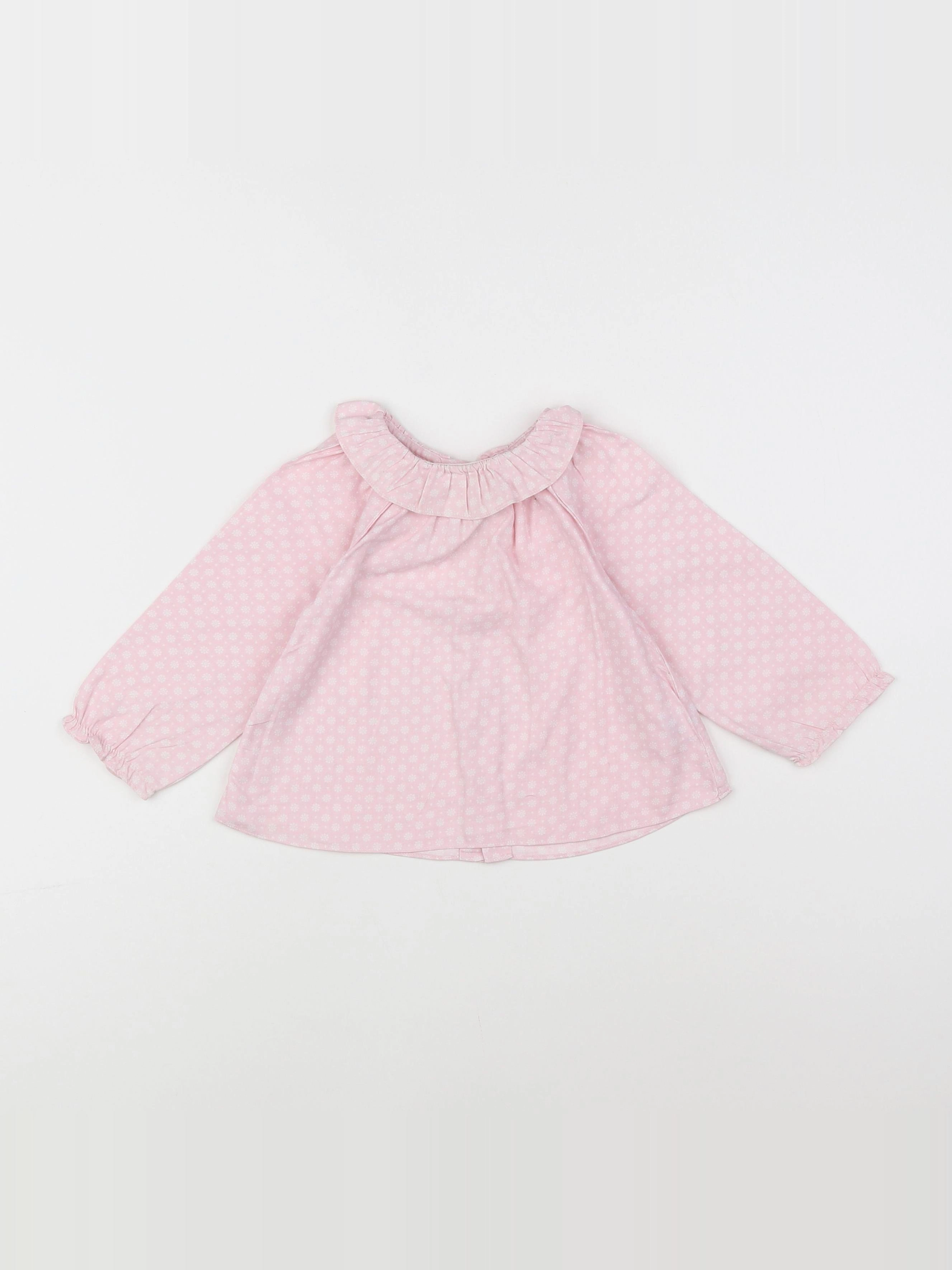 Rose et théo - blouse rose - 12 mois