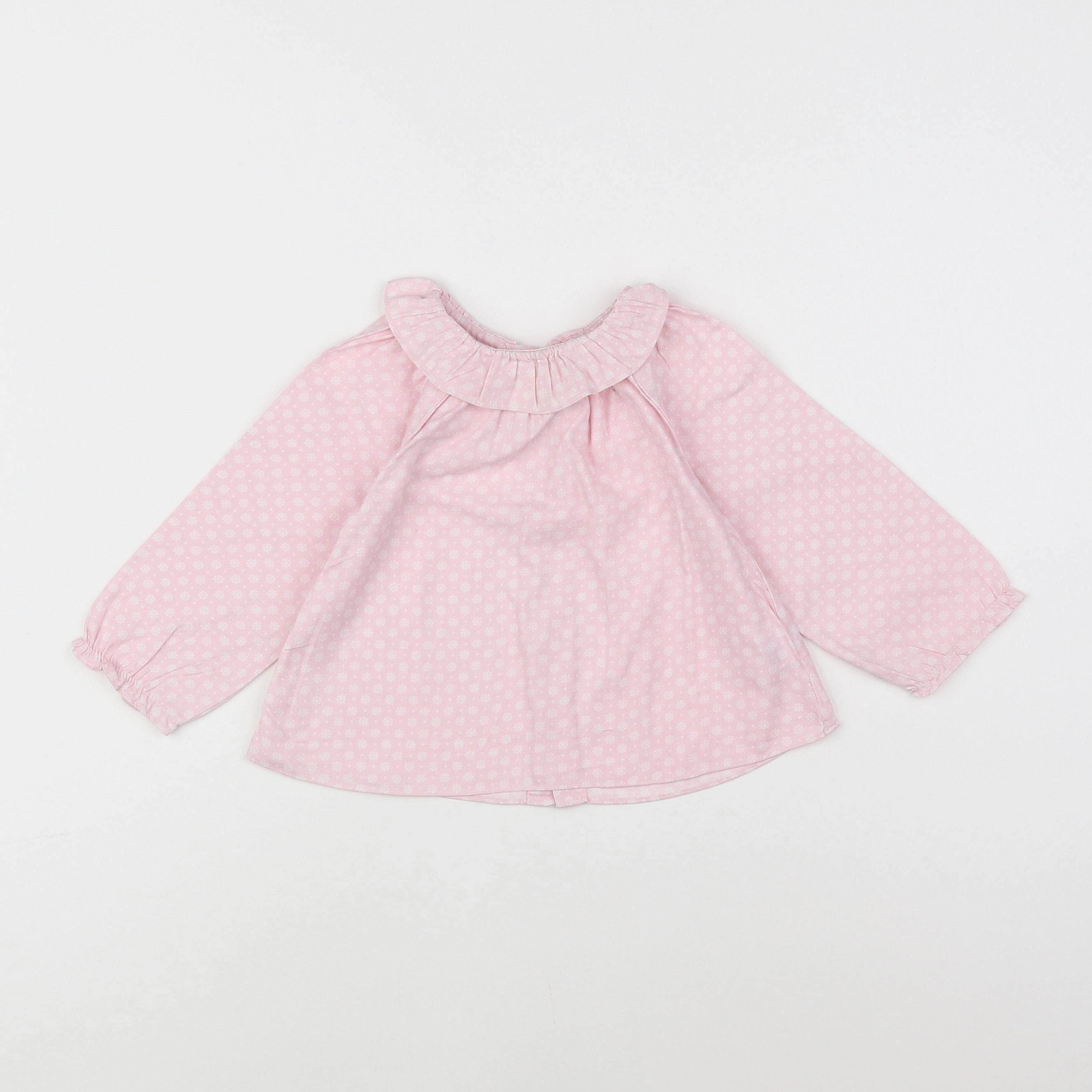 Rose et théo - blouse rose - 12 mois