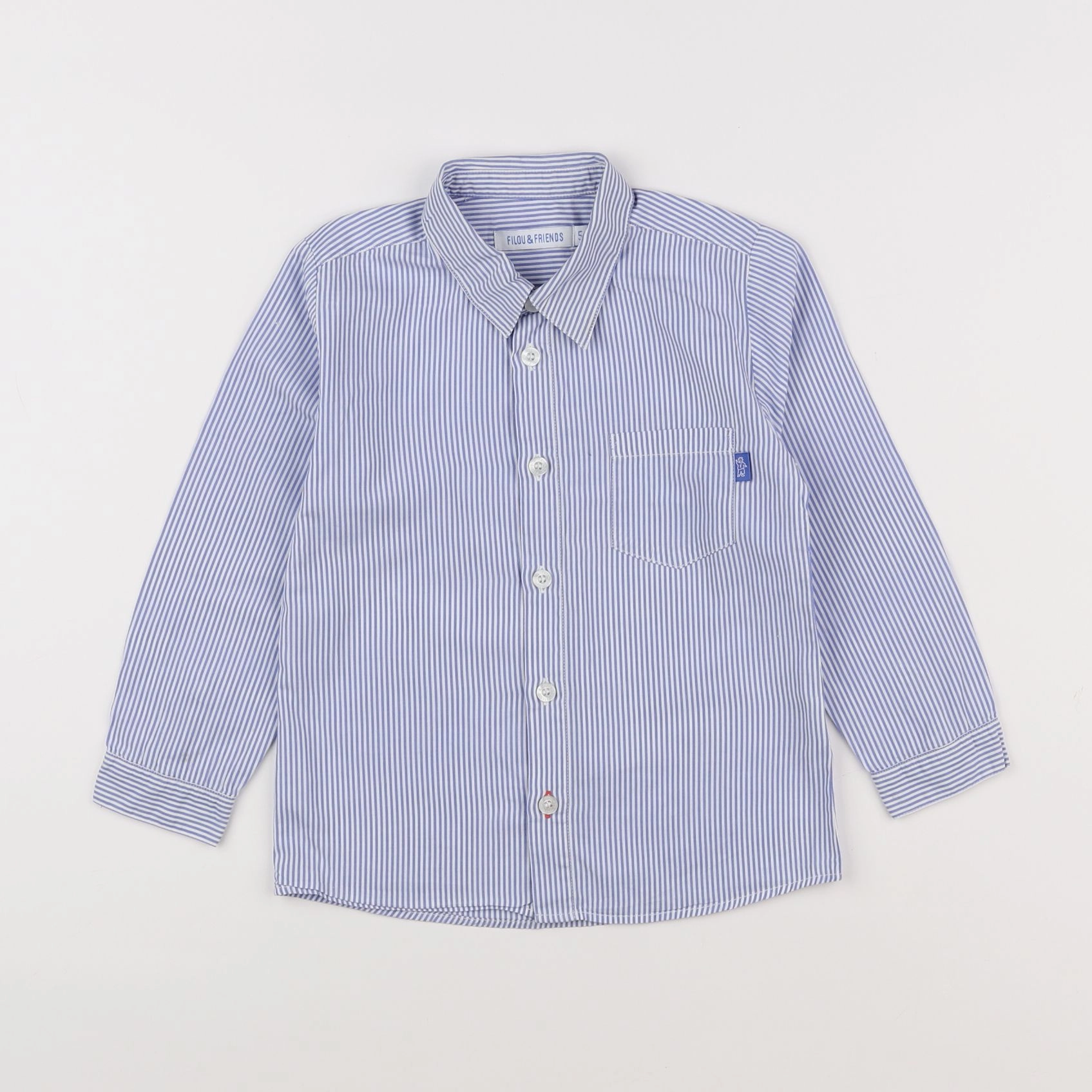 Filou & Friends - chemise blanc, bleu - 5 ans