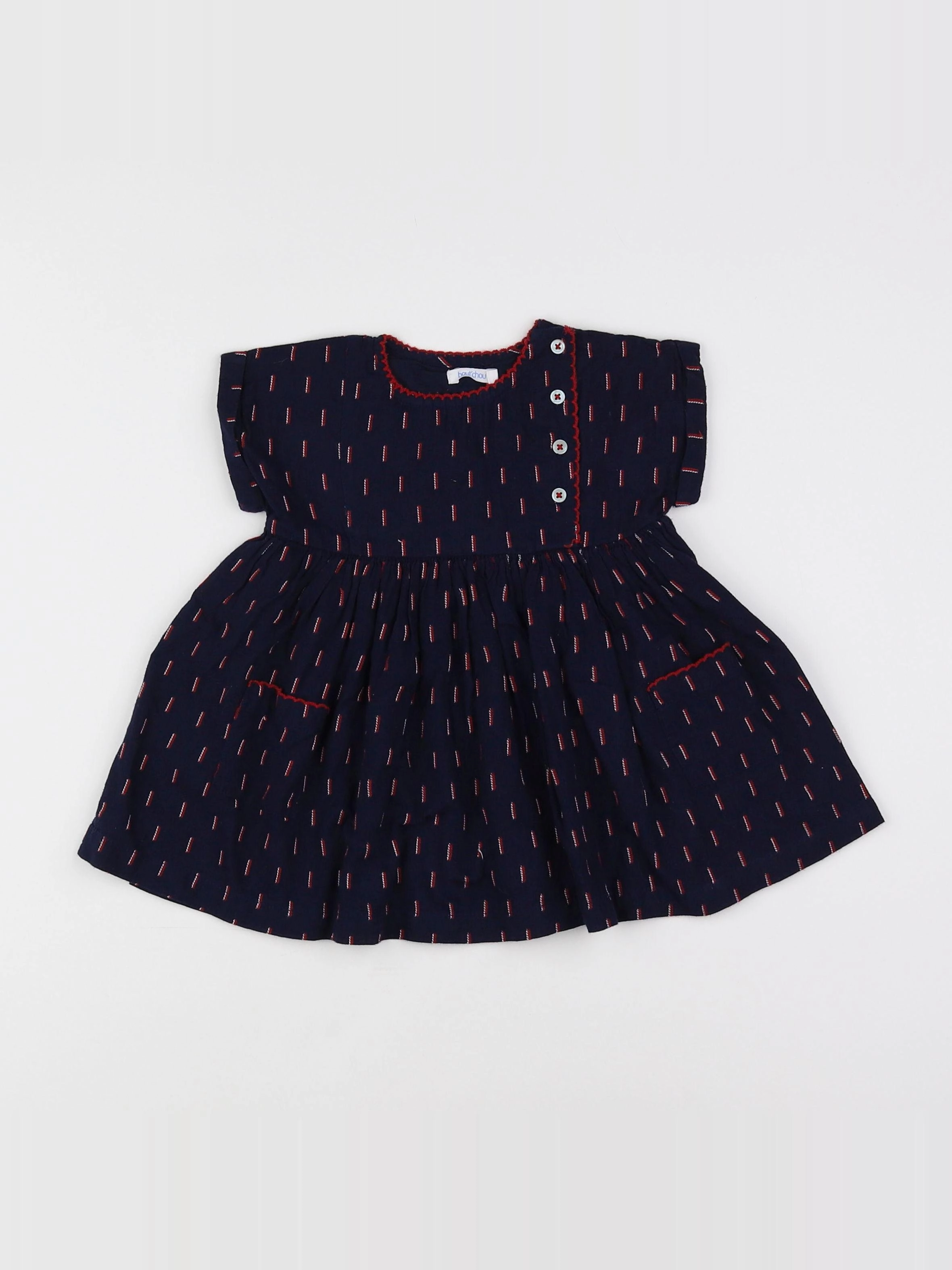 Boutchou - robe bleu, rouge - 6 mois