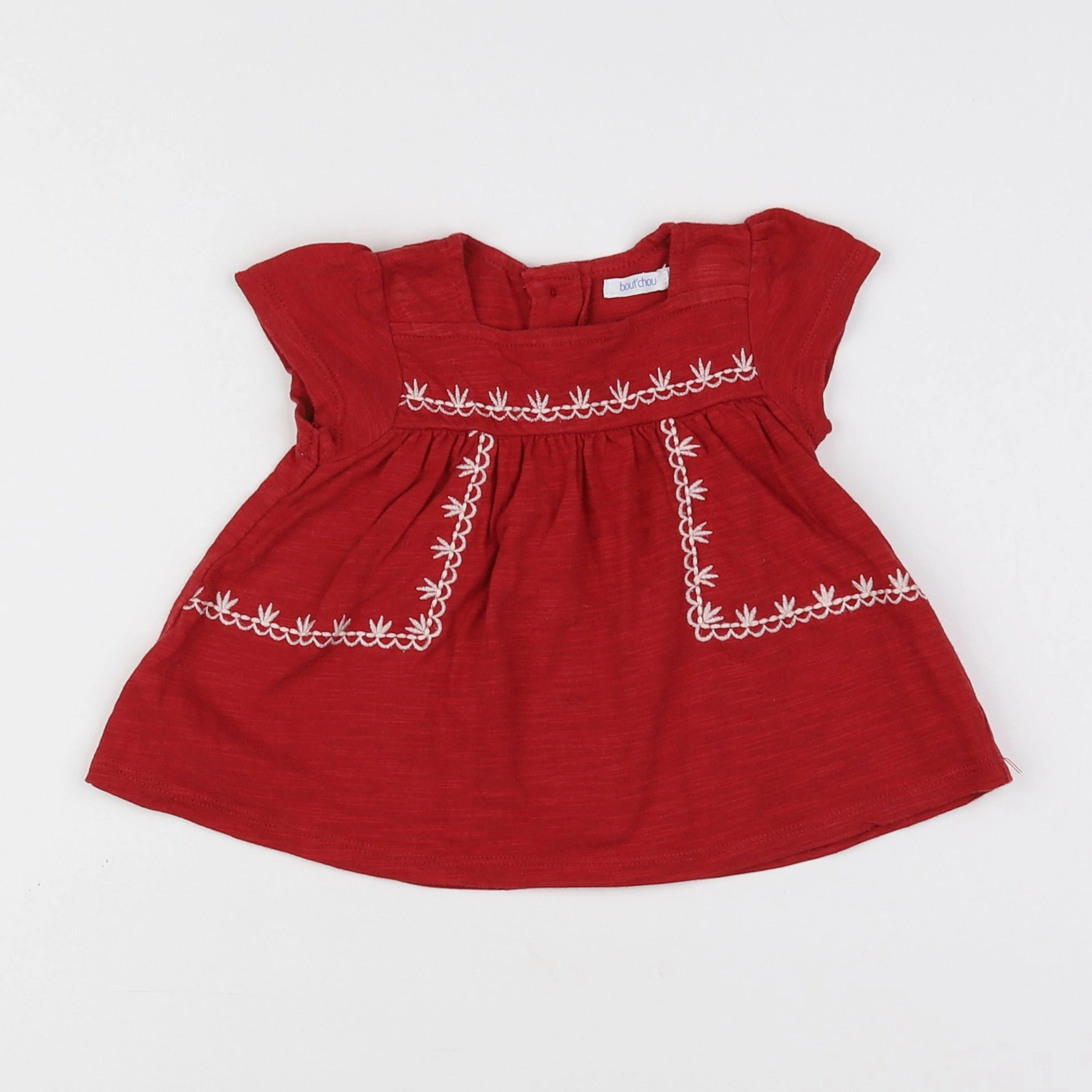 Boutchou - blouse rouge - 9 mois