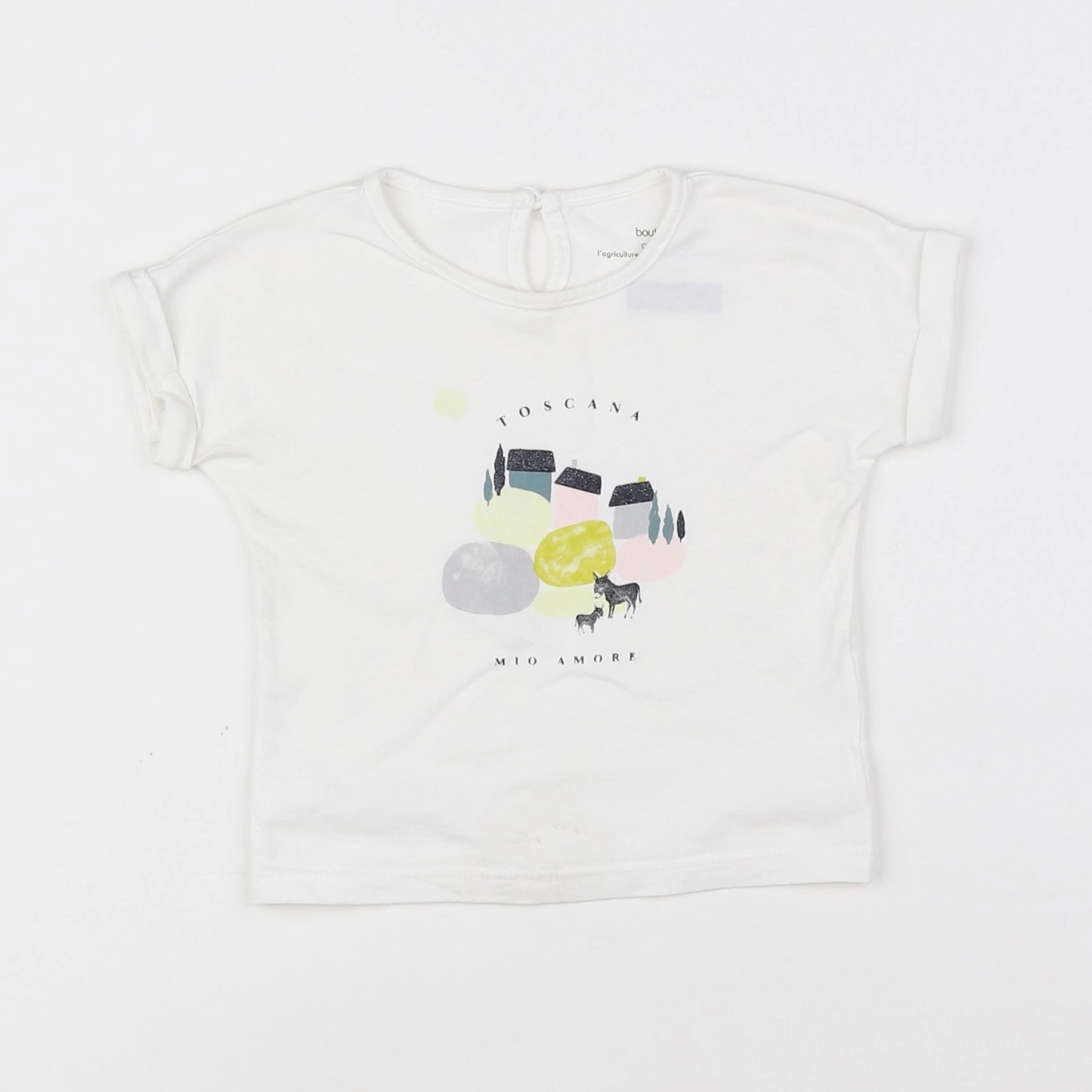 Boutchou - tee-shirt blanc, gris - 9 mois