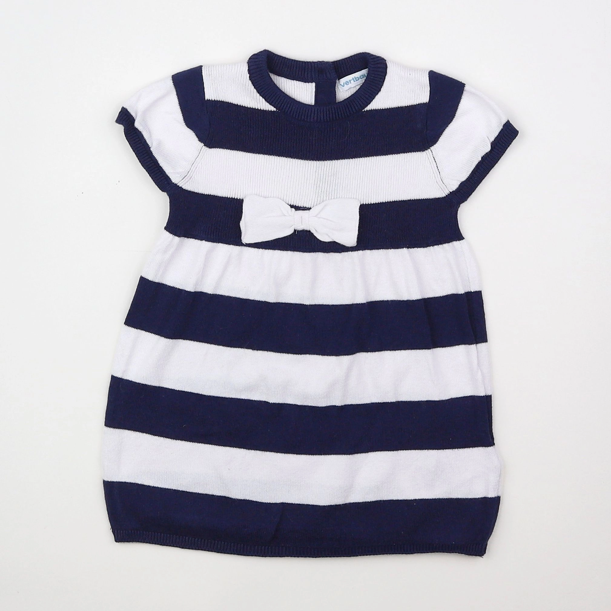 Vertbaudet - robe bleu, blanc - 18 mois