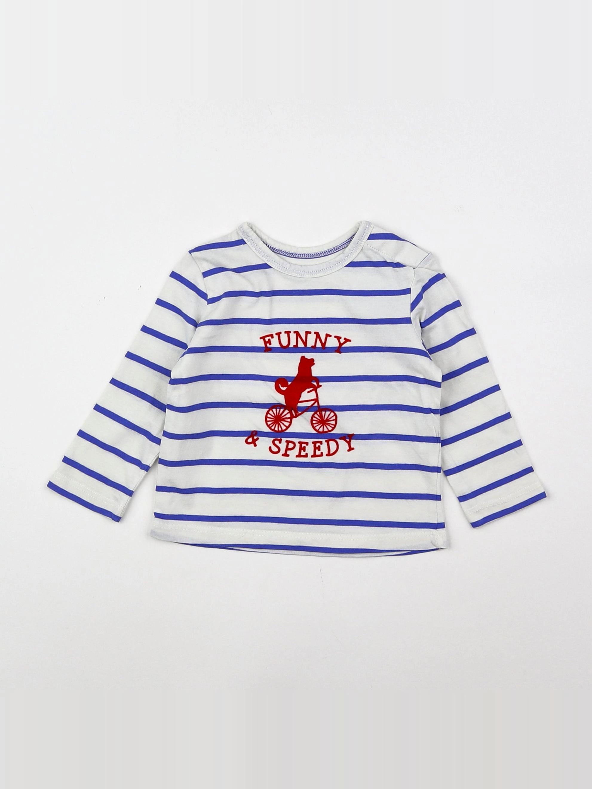 Boutchou - tee-shirt bleu, rouge - 6 mois