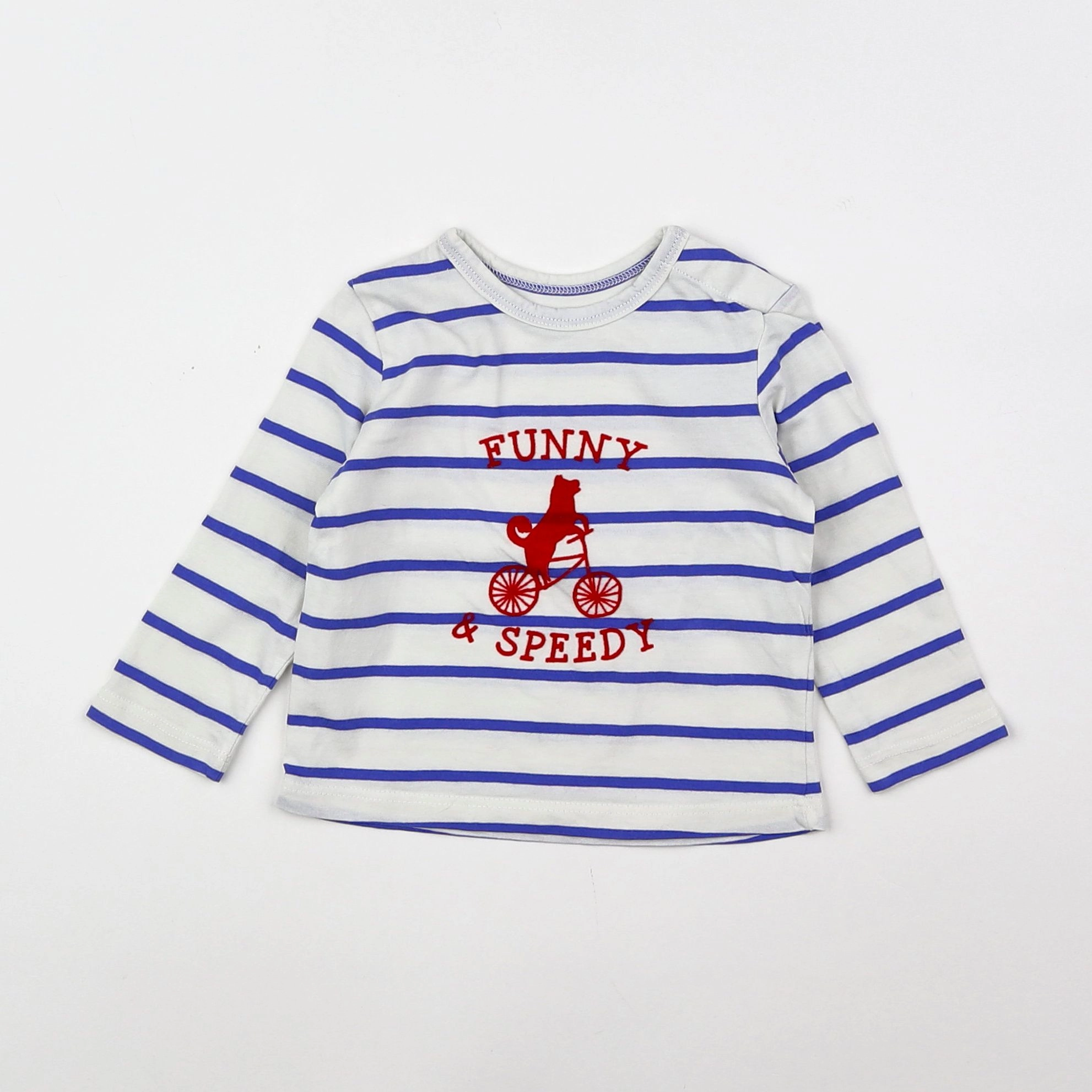 Boutchou - tee-shirt bleu, rouge - 6 mois