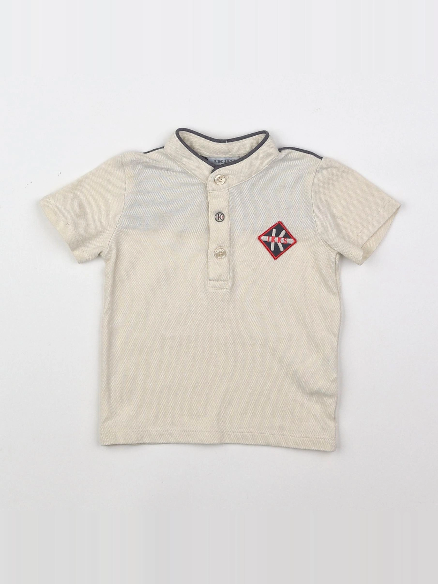 IKKS - polo beige, rouge - 6 mois