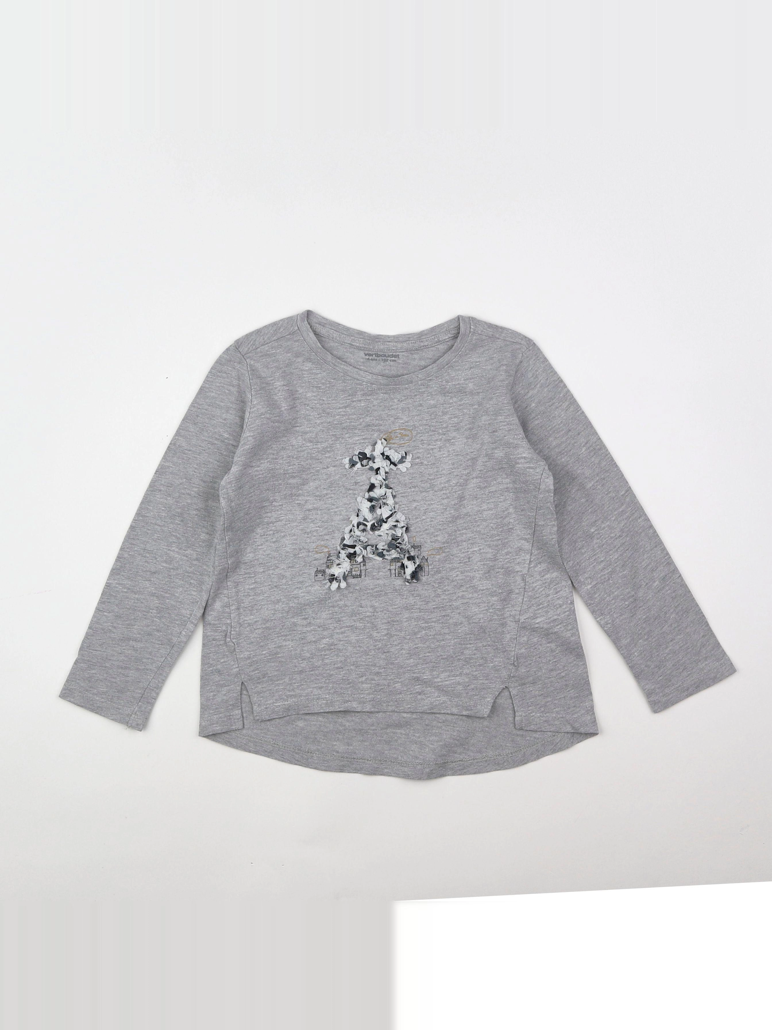 Vertbaudet - tee-shirt gris - 4 ans