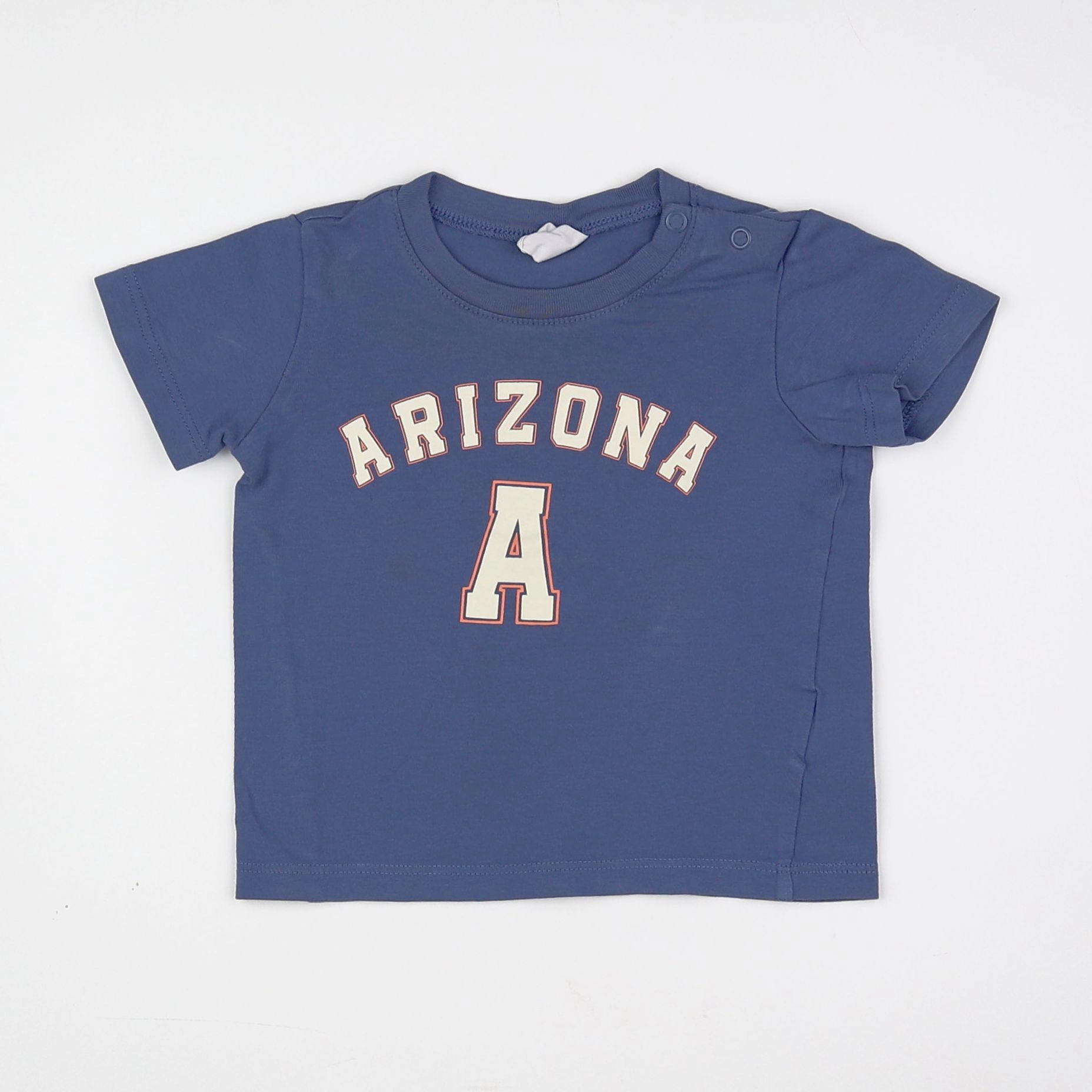 H&M - tee-shirt bleu, blanc - 9 mois