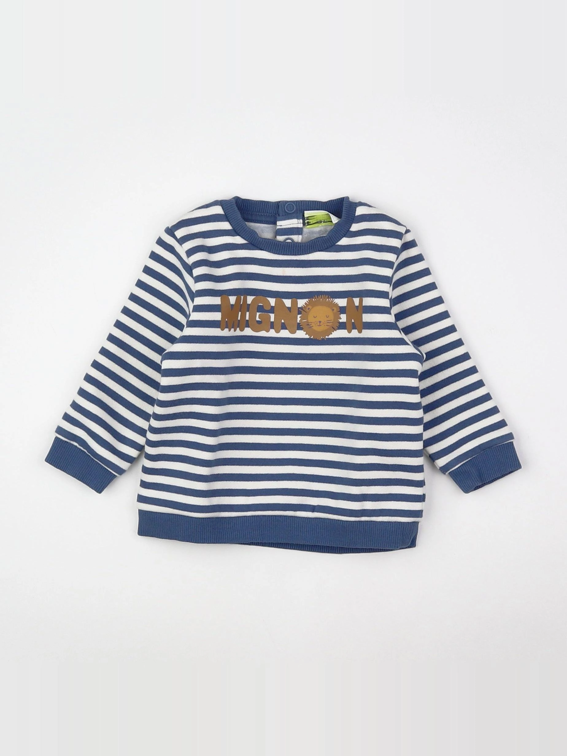 Tape à l'oeil - sweat bleu, marron - 6 mois