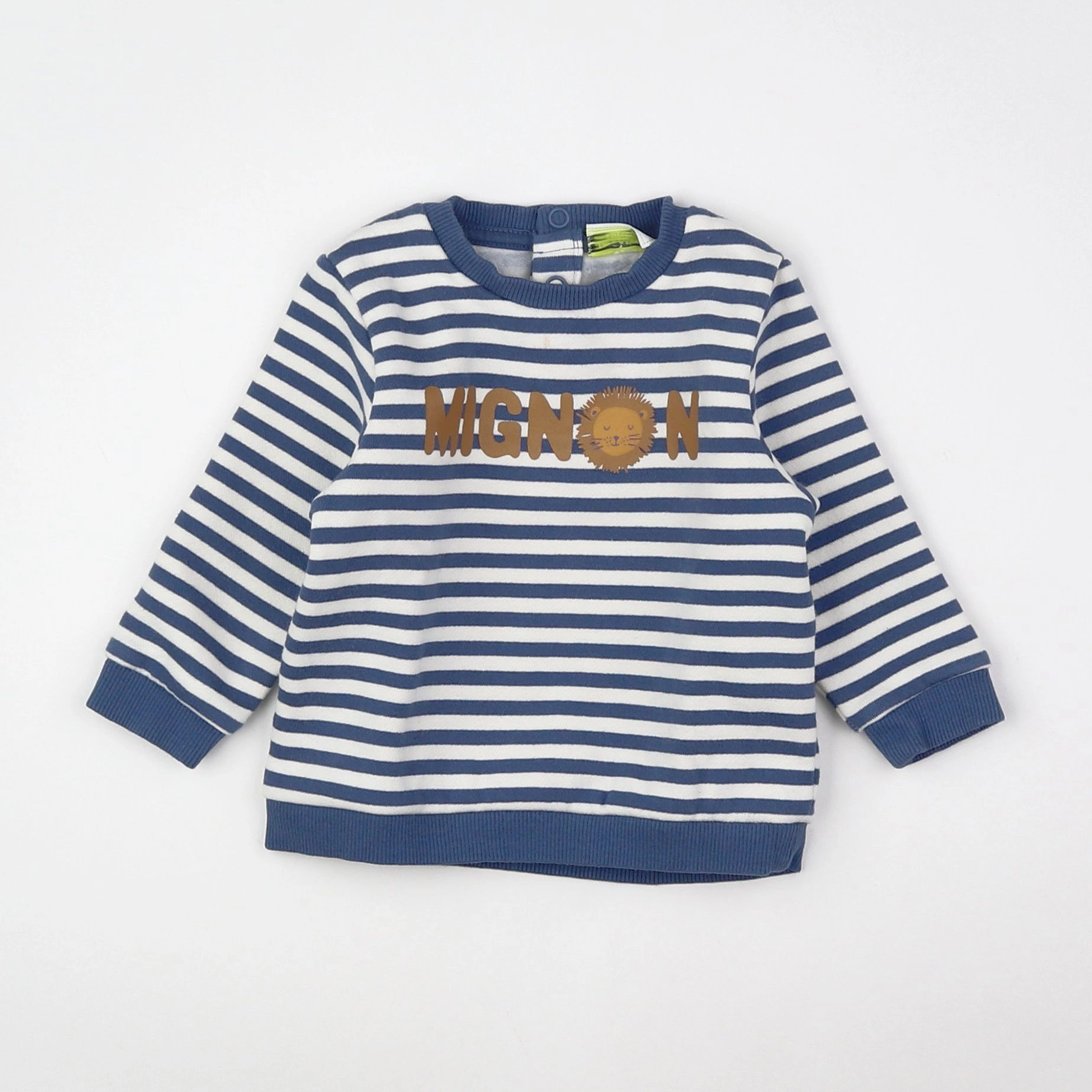 Tape à l'oeil - sweat bleu, marron - 6 mois