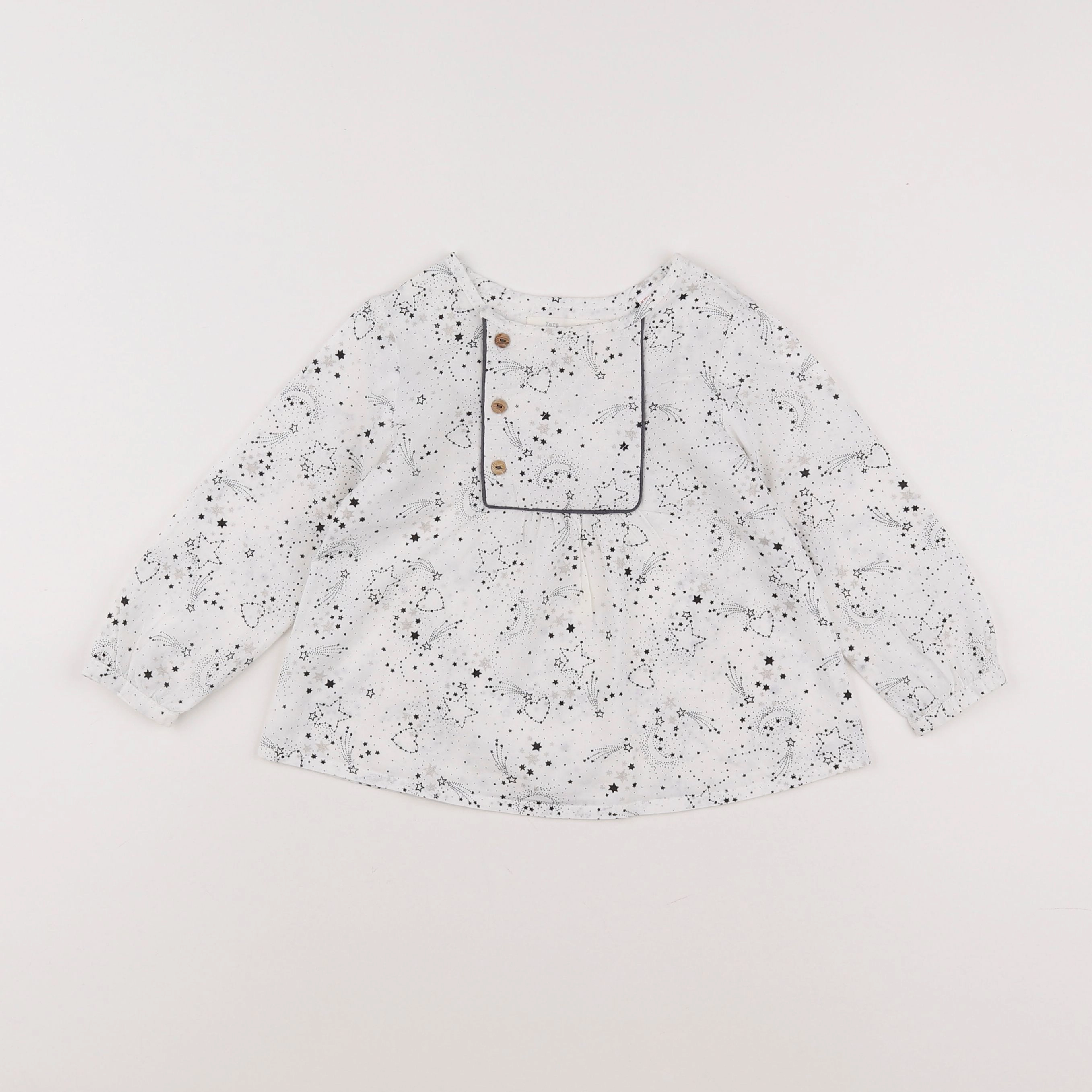 Zara - blouse gris - 12/18 mois