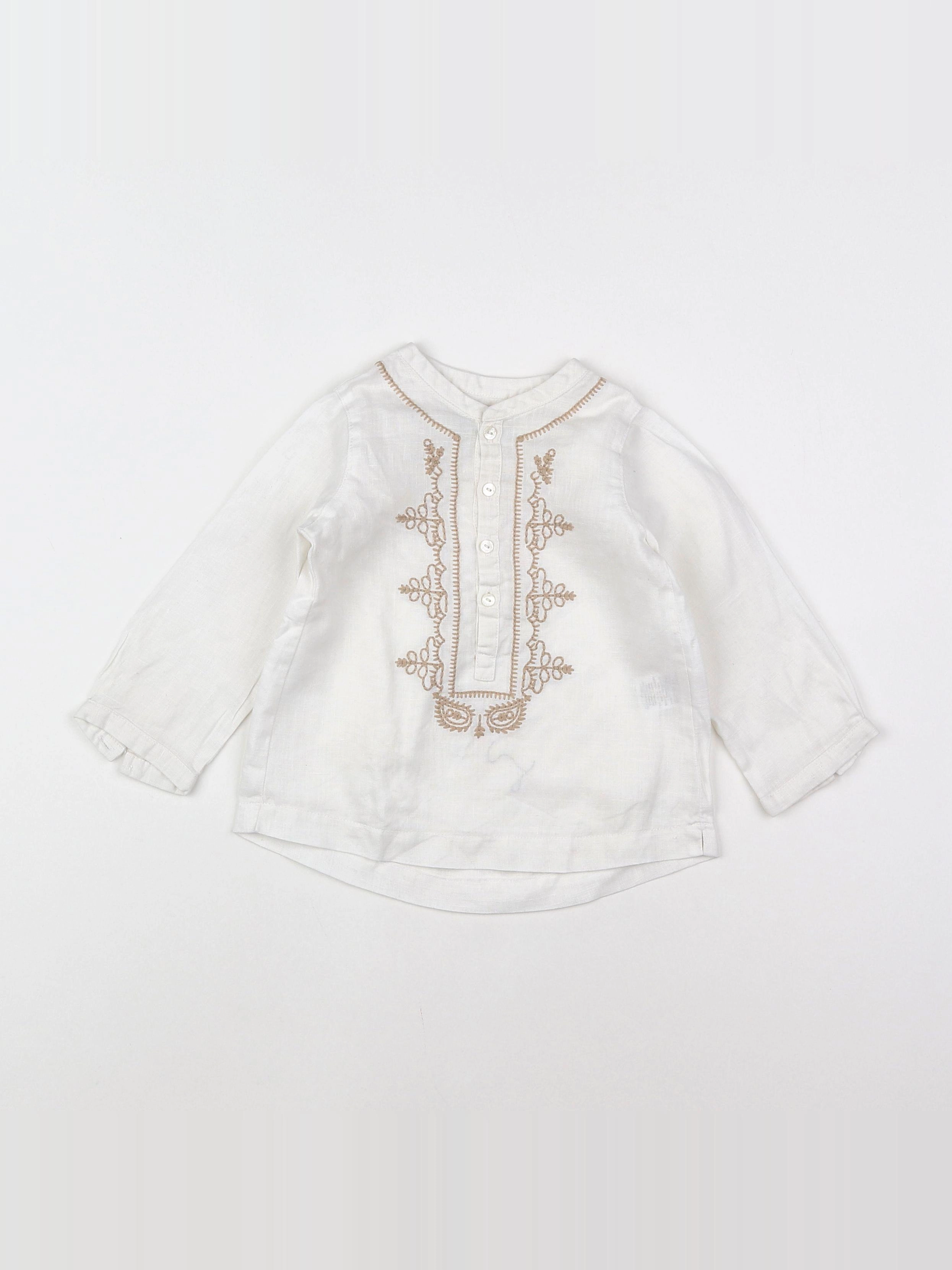 Nanos baby - blouse blanc, beige - 18 mois