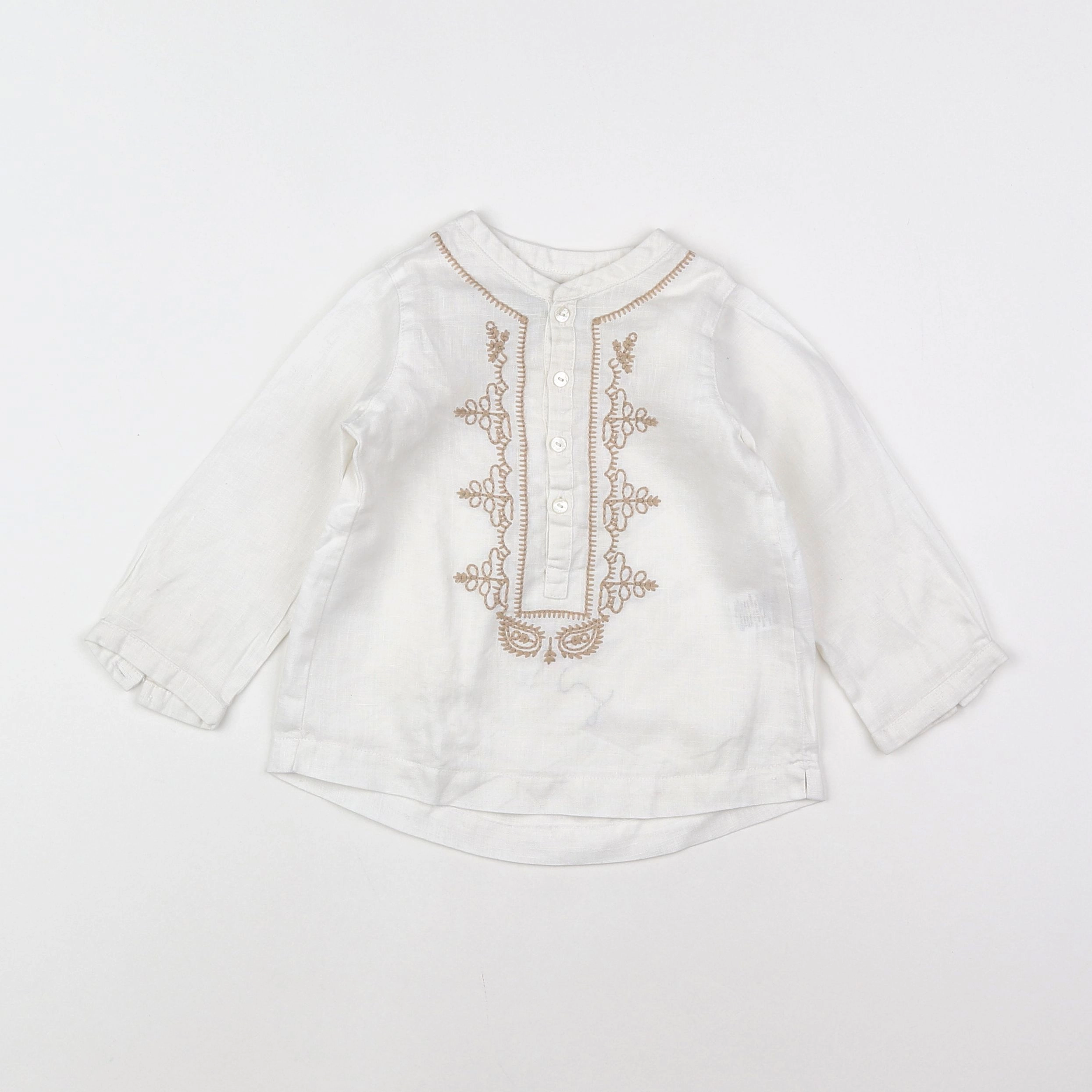 Nanos baby - blouse blanc, beige - 18 mois