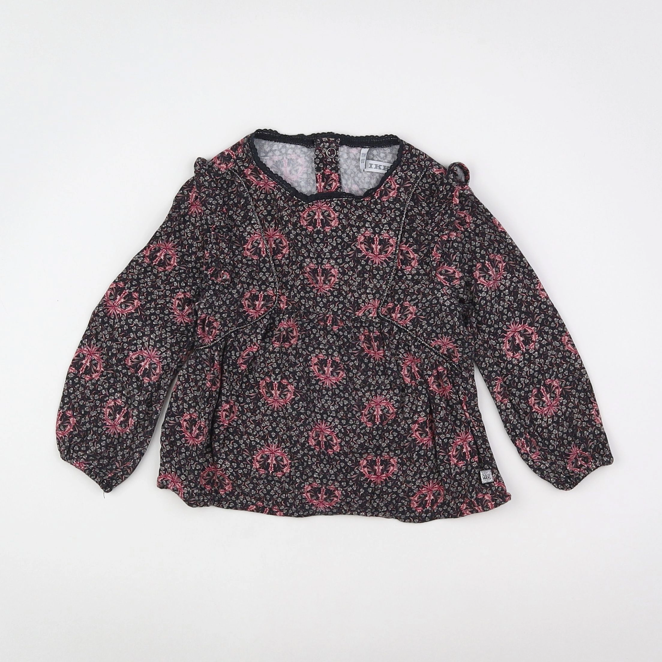 IKKS - blouse noir, rose - 18 mois