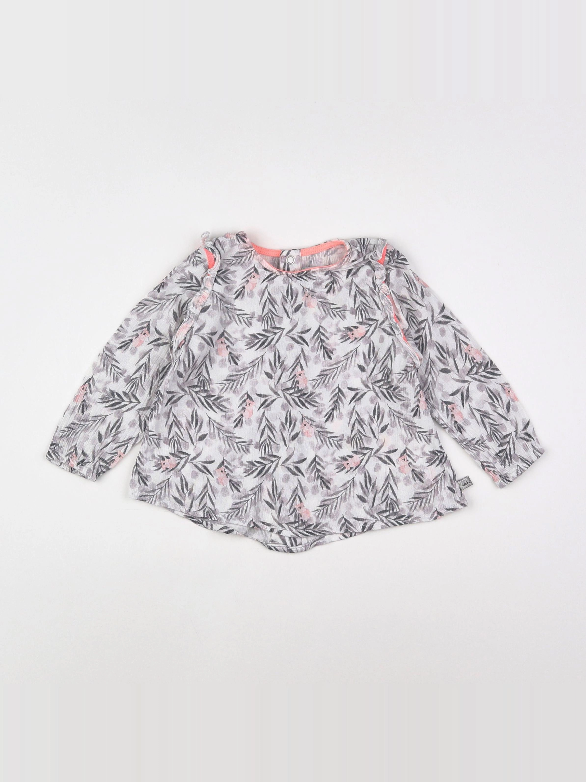 IKKS - blouse gris, rose - 18 mois