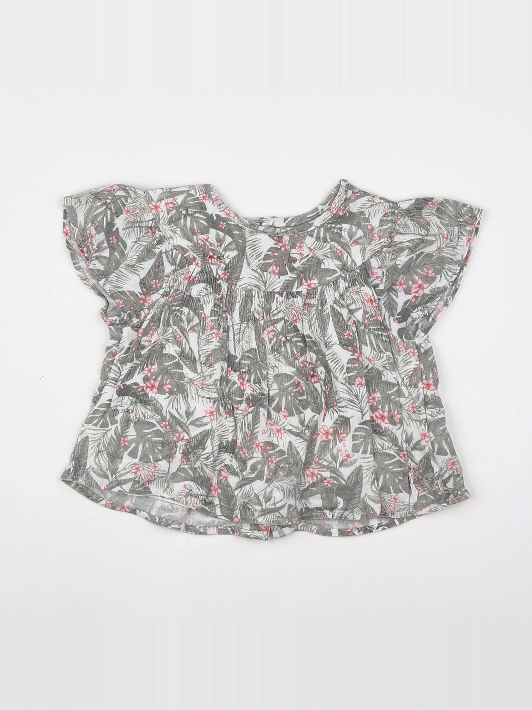 IKKS - blouse gris, rose - 18 mois