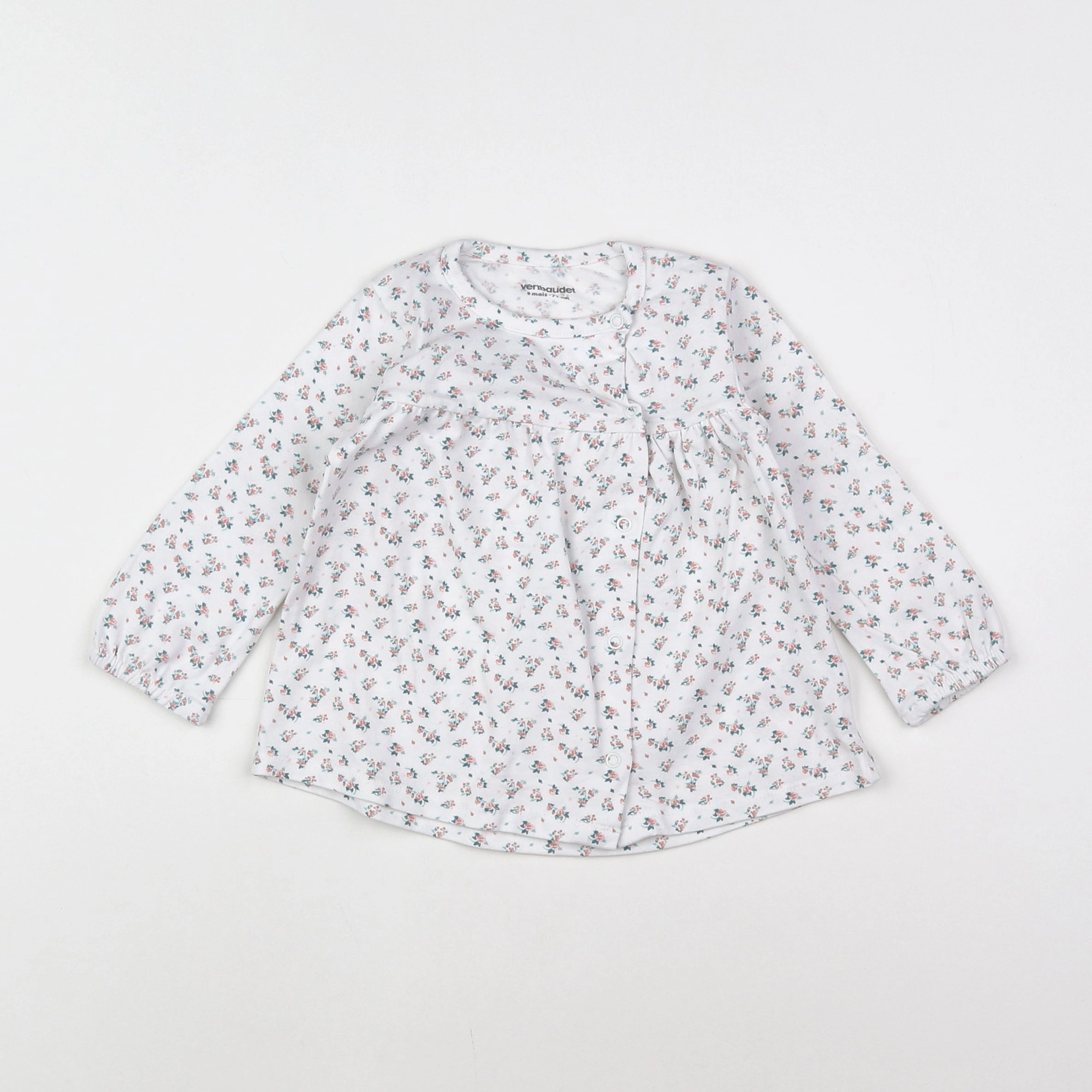 Vertbaudet - robe blanc, bleu - 9 mois