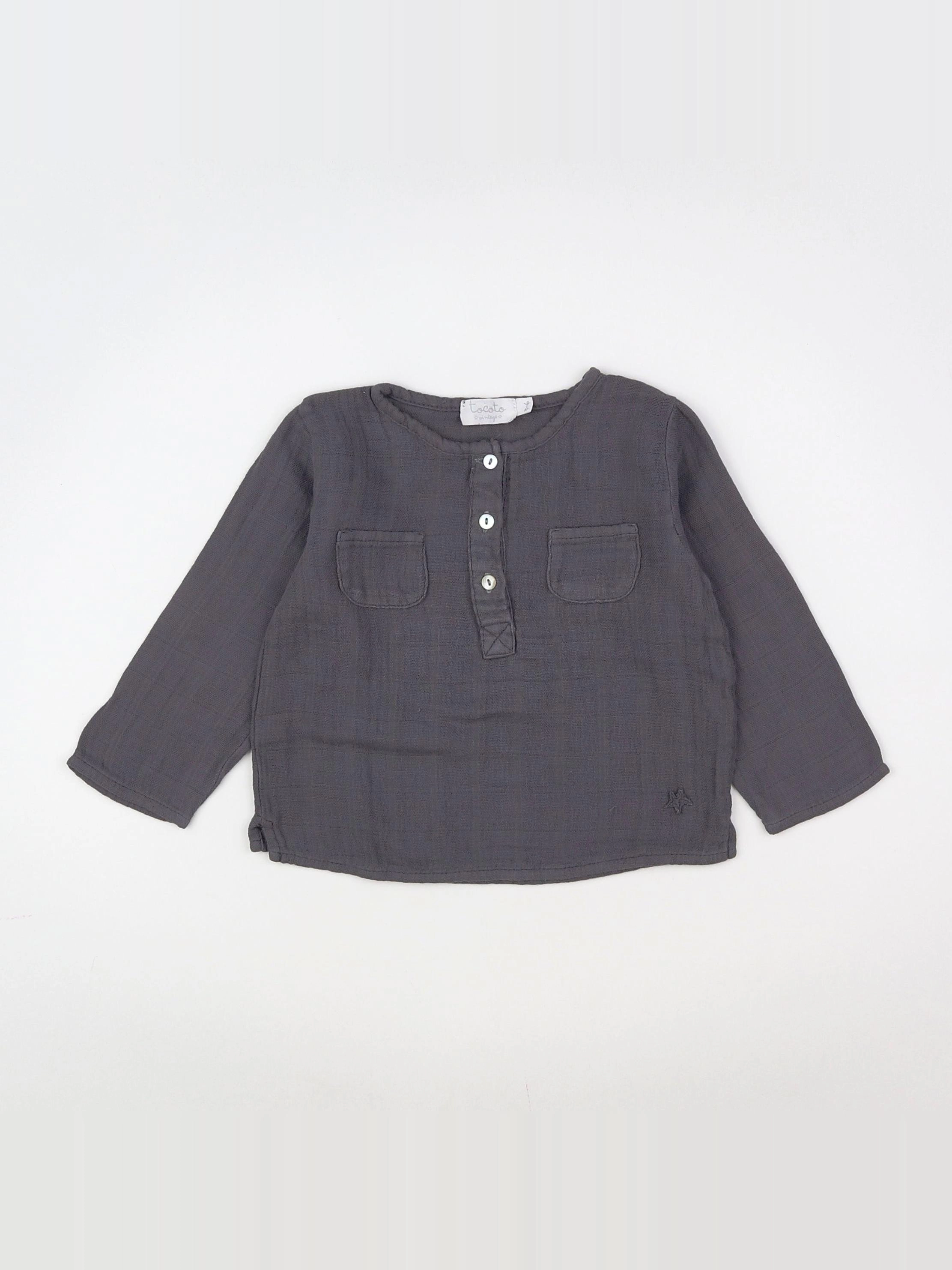 Tocoto vintage - chemise gris - 9 mois