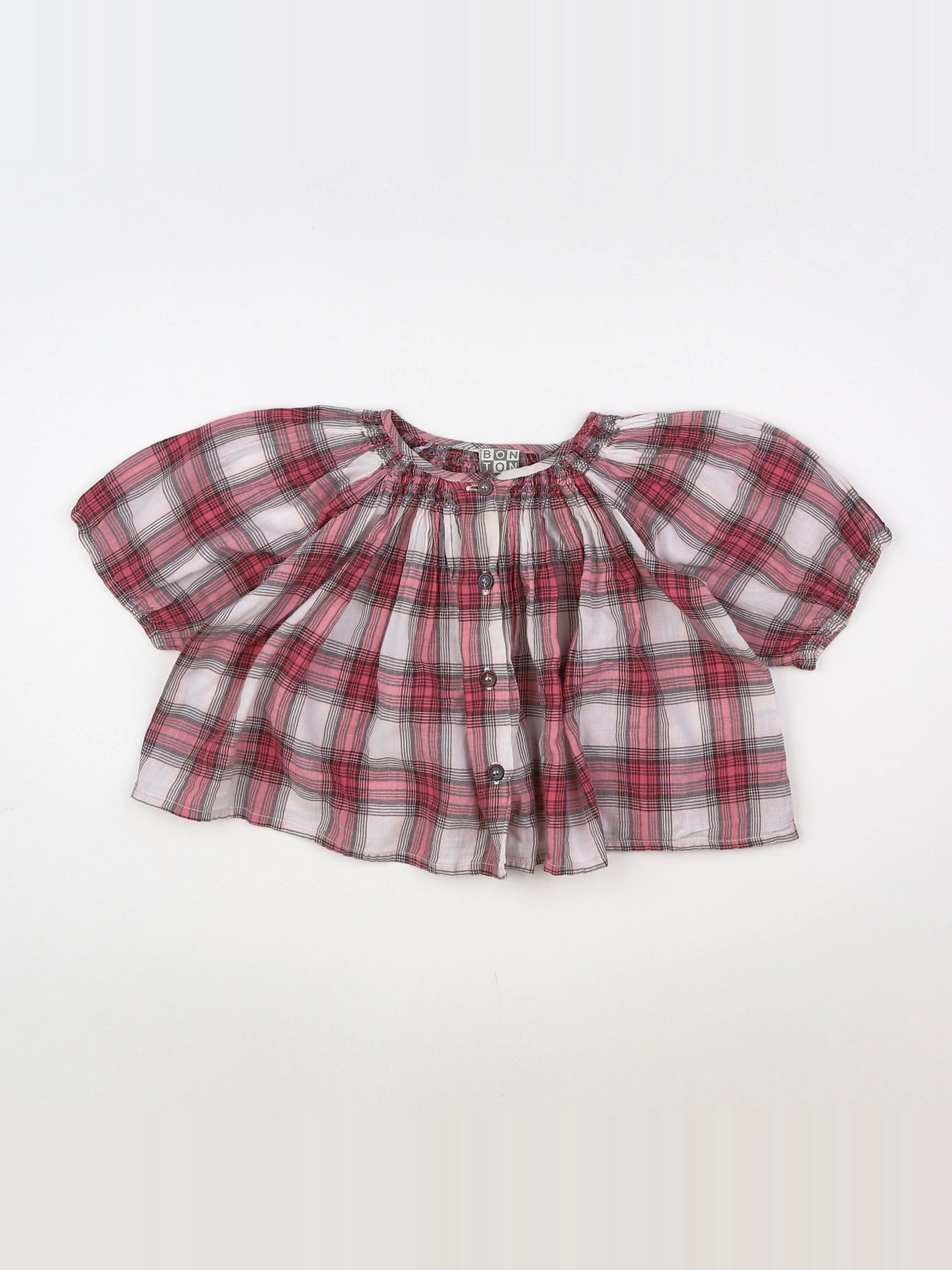 Bonton - blouse rouge, blanc - 6 mois