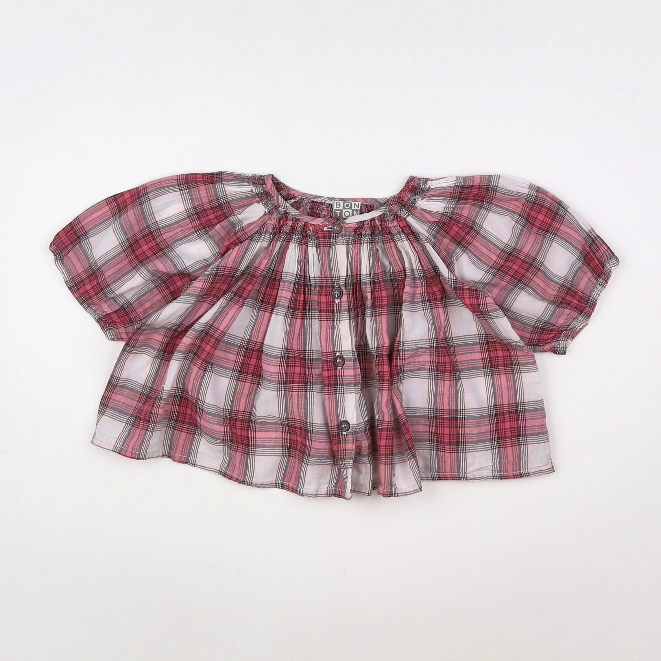 Bonton - blouse rouge, blanc - 6 mois