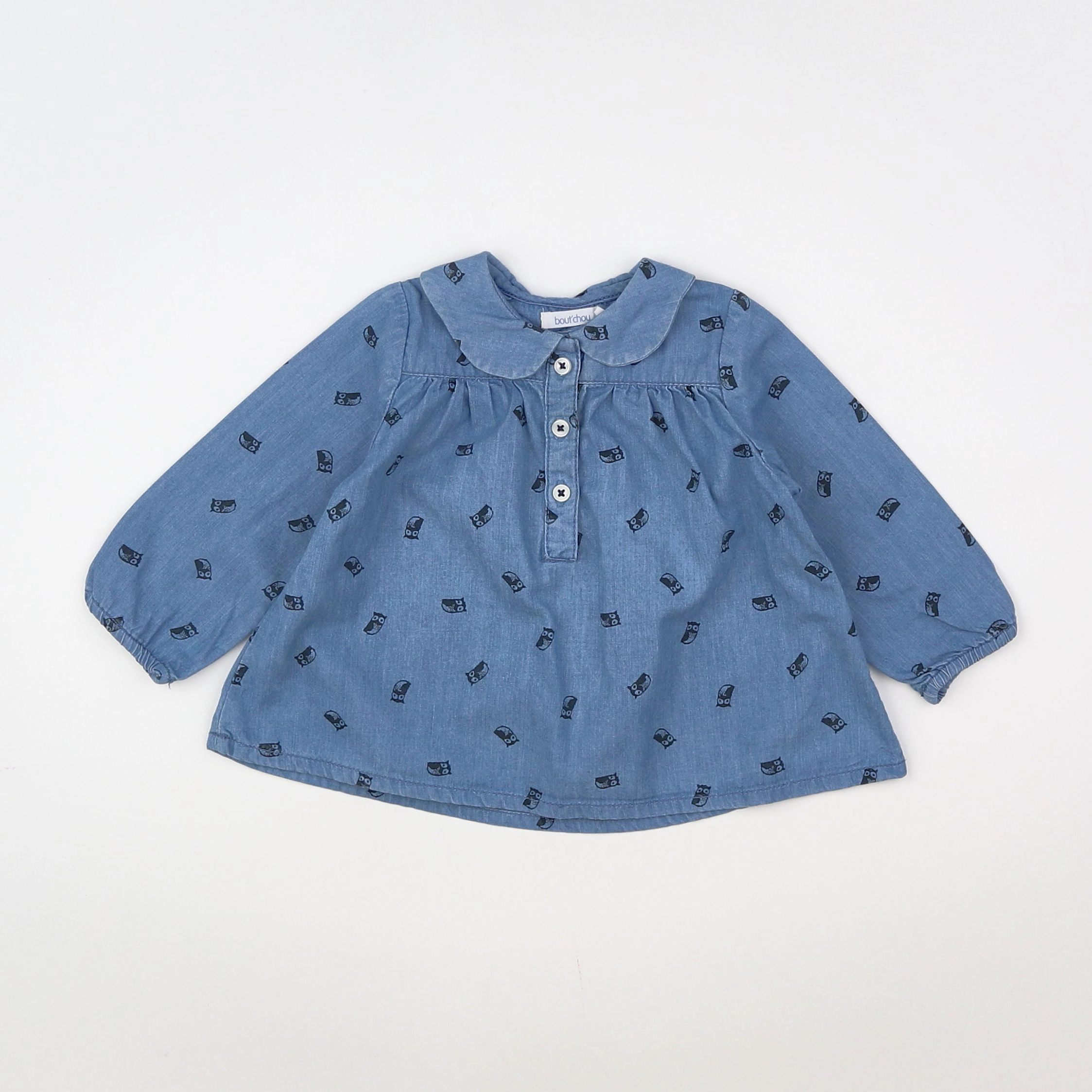 Boutchou - blouse bleu - 6 mois