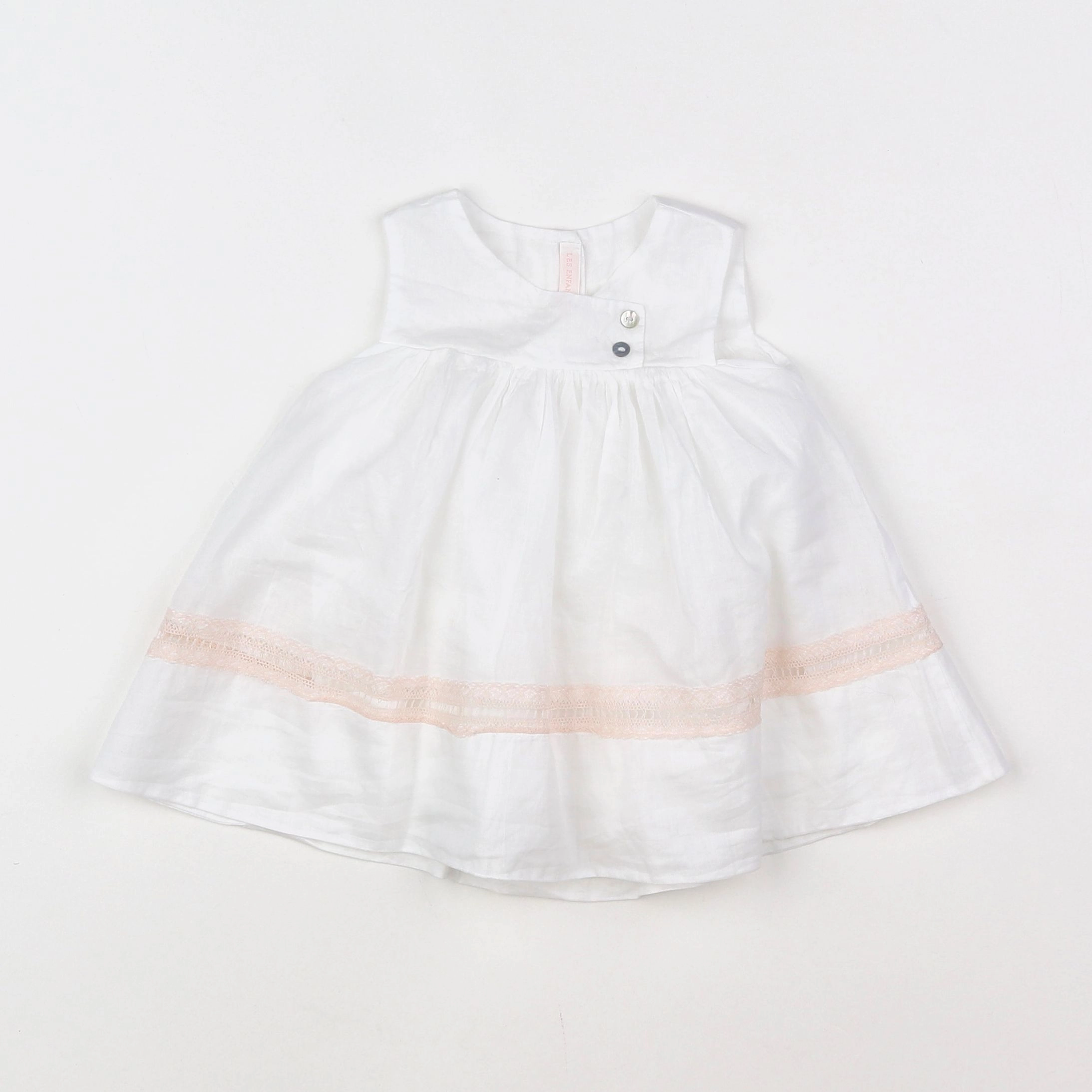 Les Enfantines - robe blanc - 3 mois