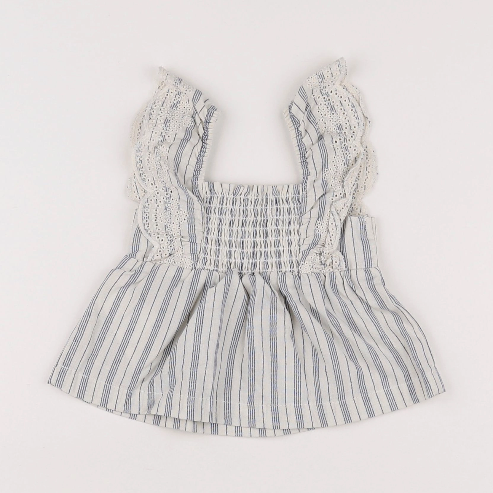 Vertbaudet - blouse beige, bleu - 3 mois