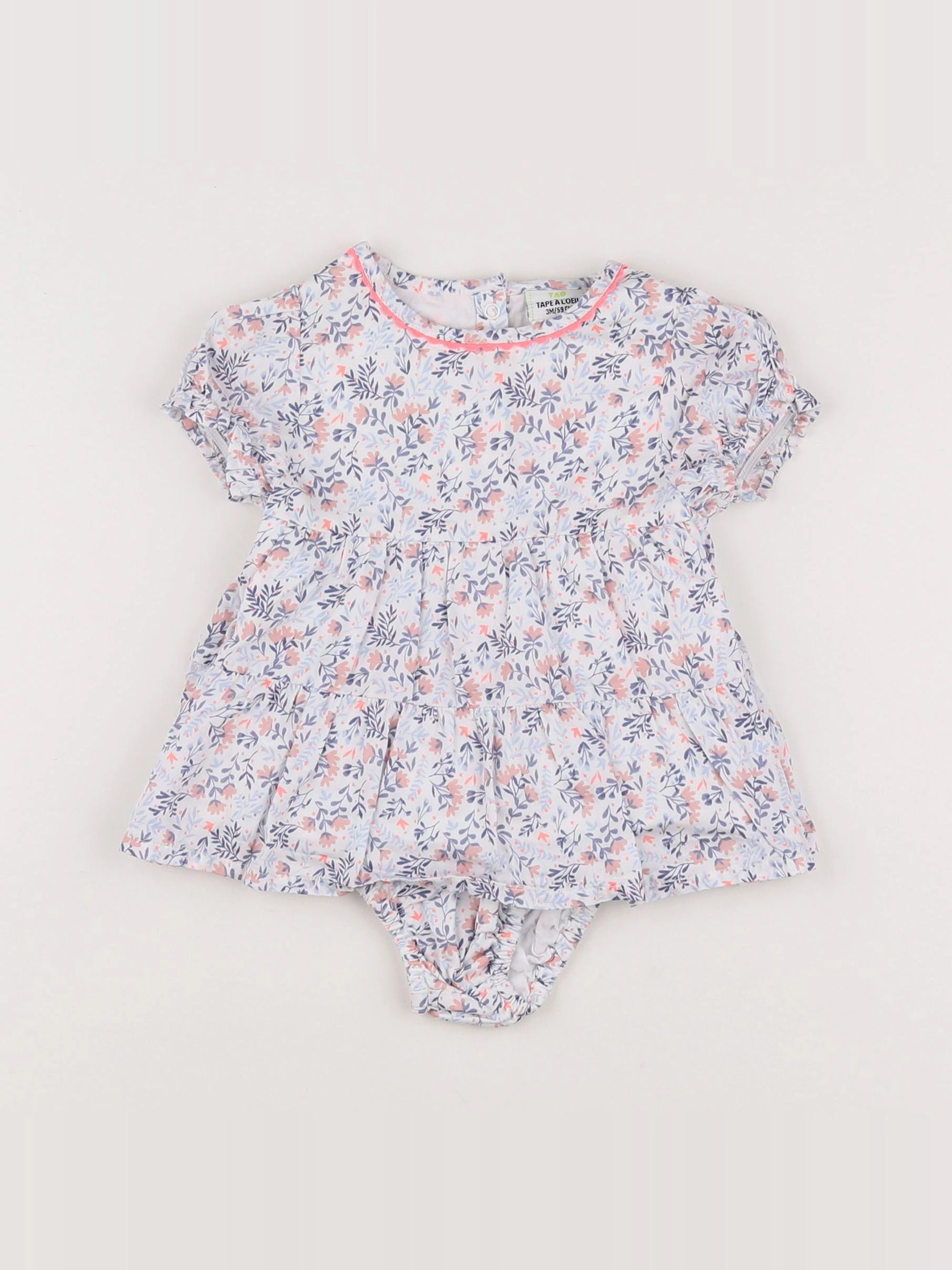 Tape à l'oeil - robe bleu, rose - 3 mois