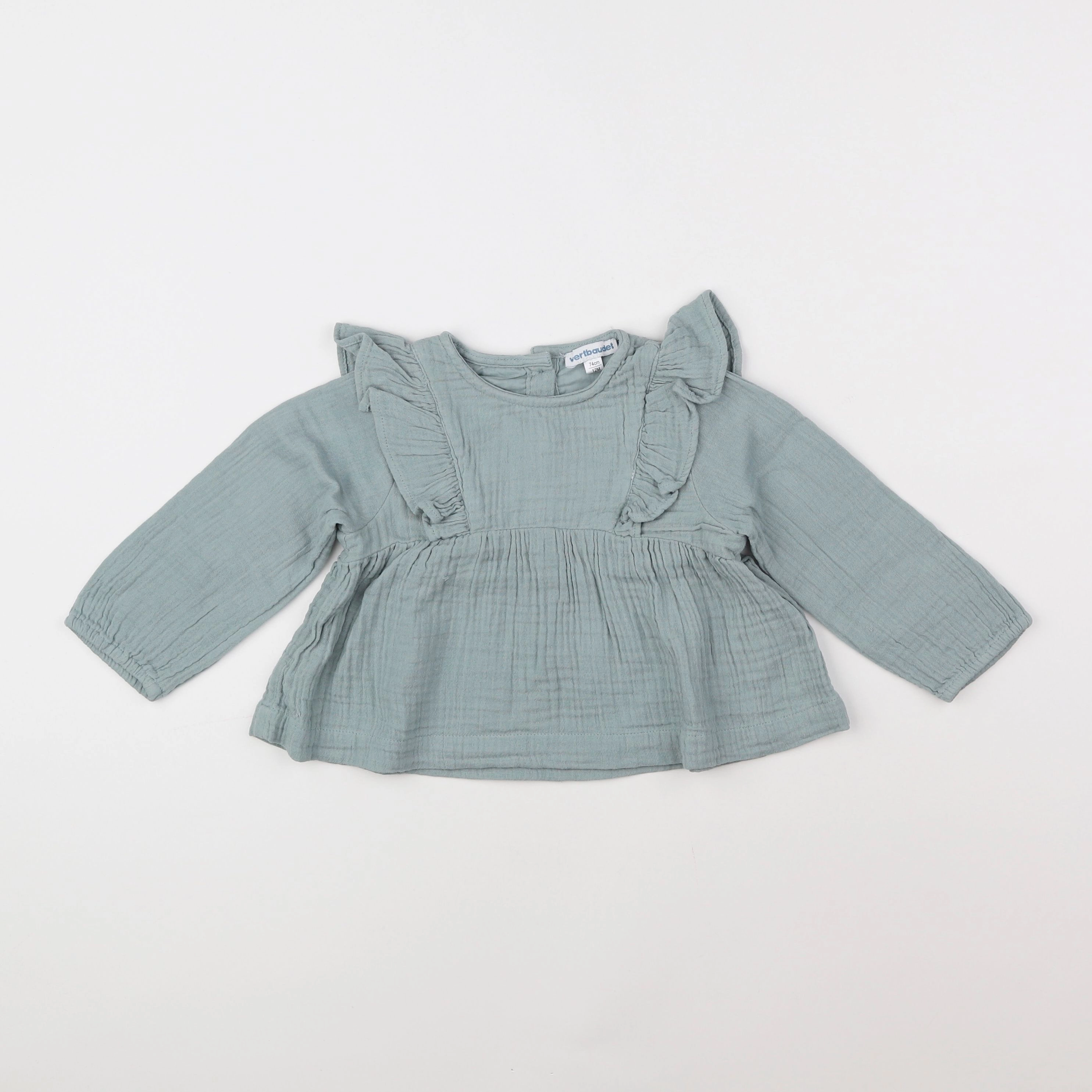 Vertbaudet - blouse vert - 12 mois