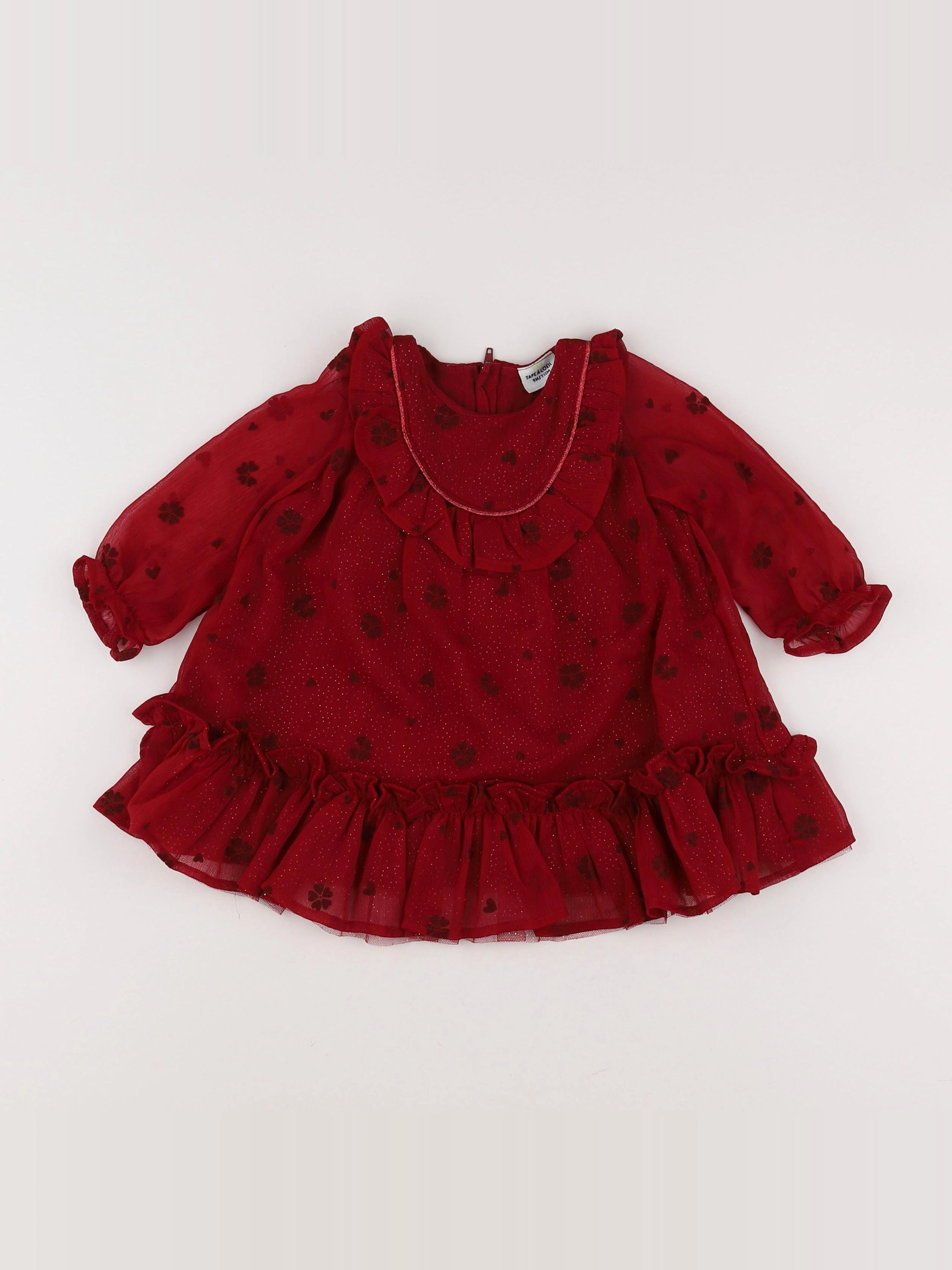 Tape à l'oeil - robe rouge, or - 9 mois