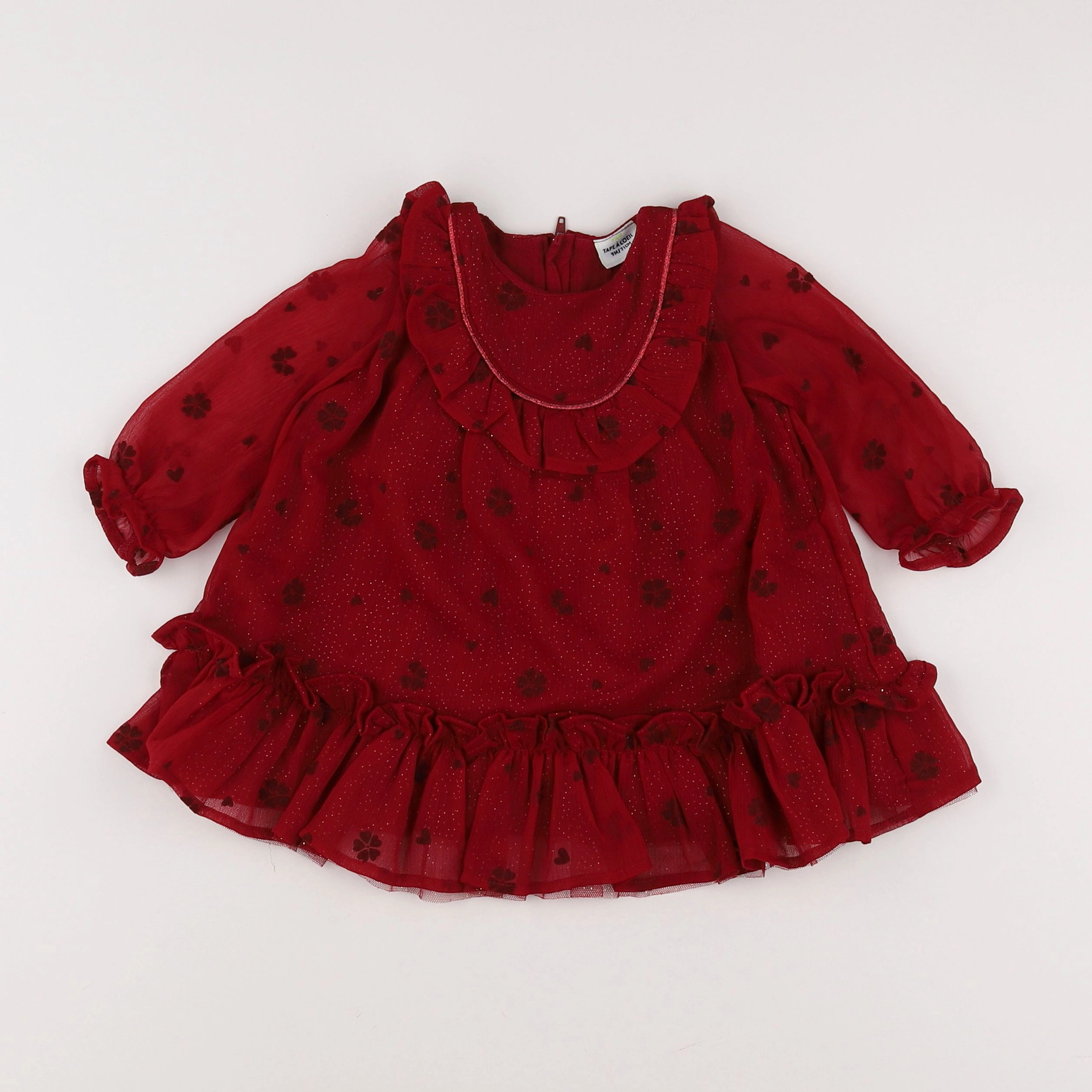 Tape à l'oeil - robe rouge, or - 9 mois