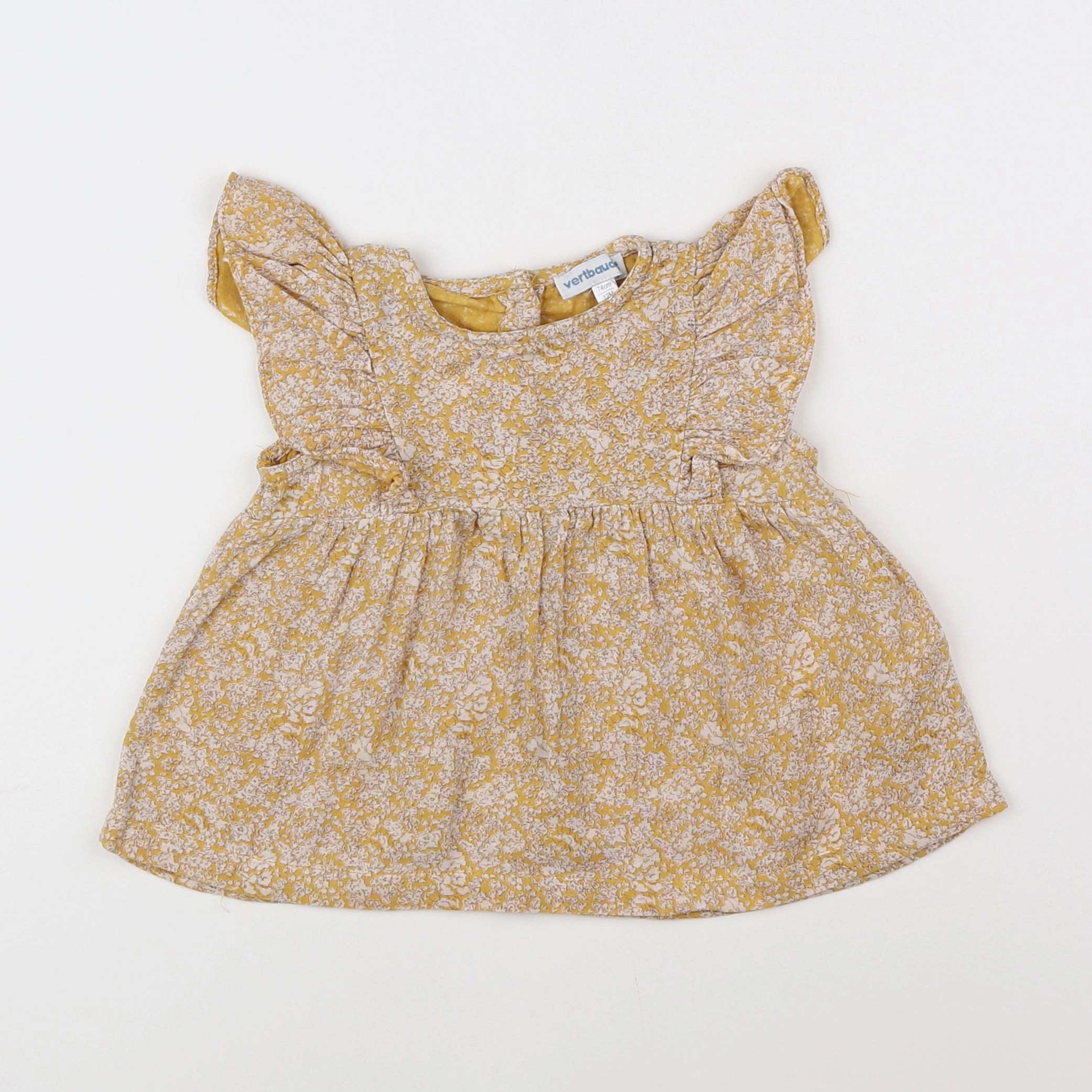 Vertbaudet - blouse jaune - 12 mois