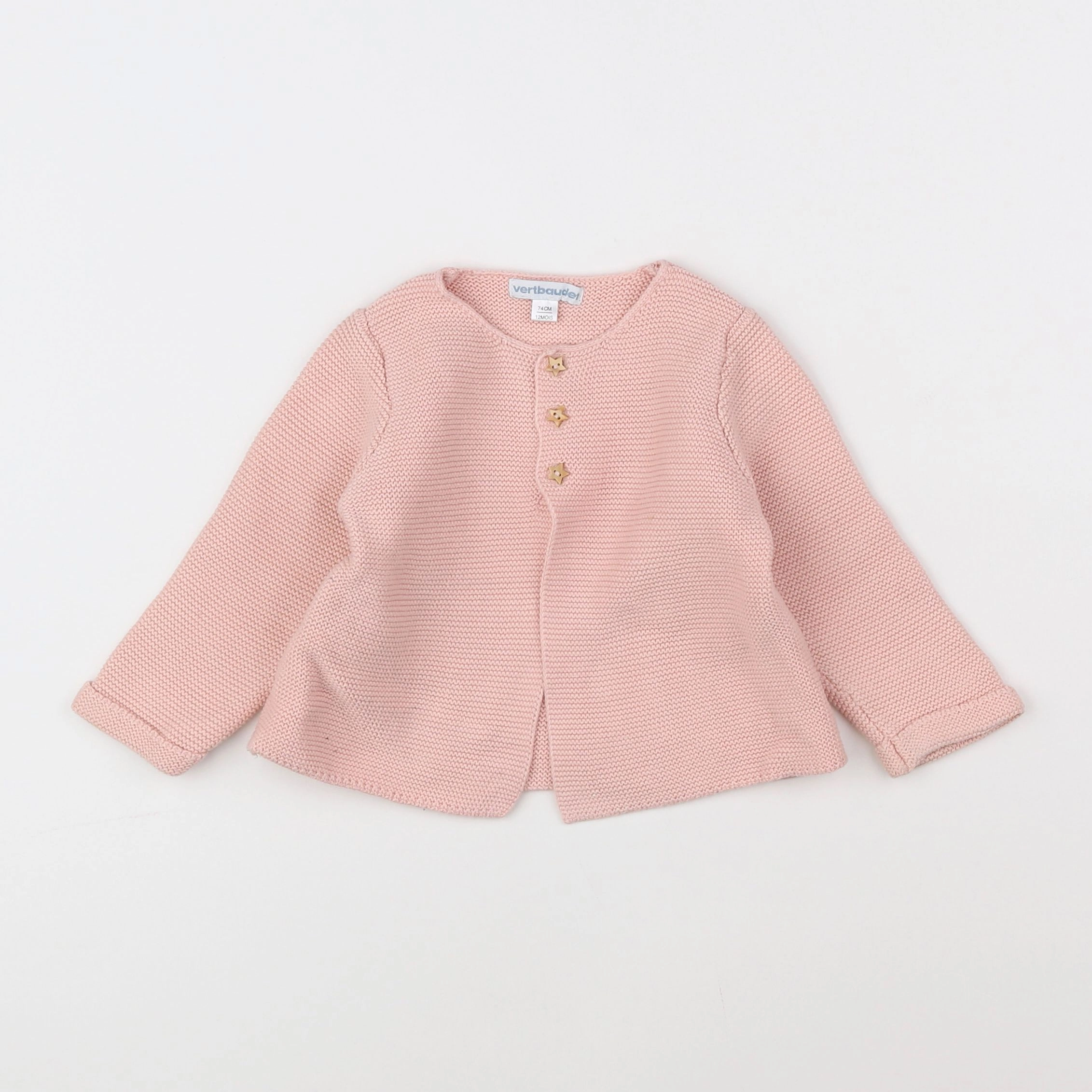 Vertbaudet - gilet rose - 12 mois