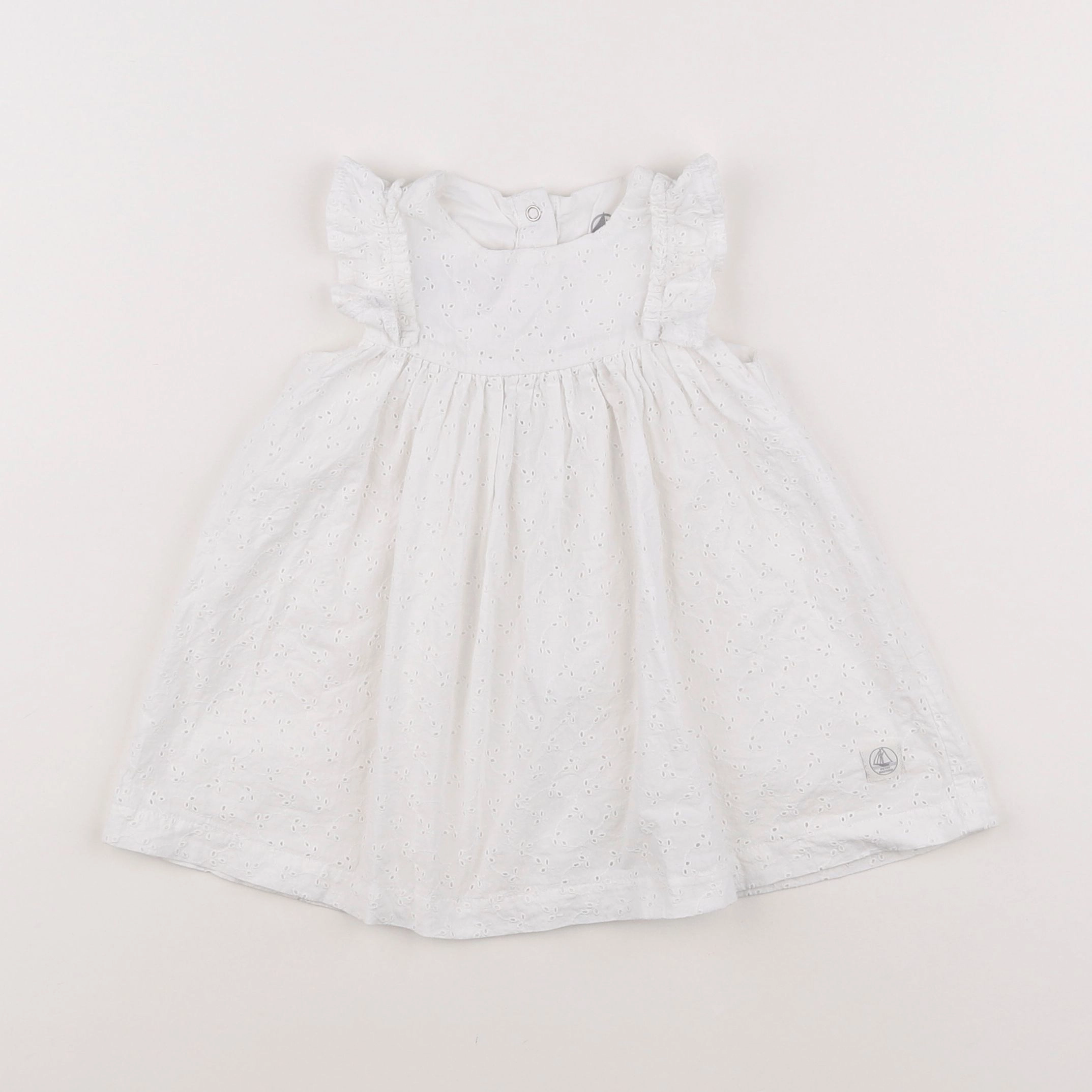 Petit Bateau - robe blanc - 12 mois
