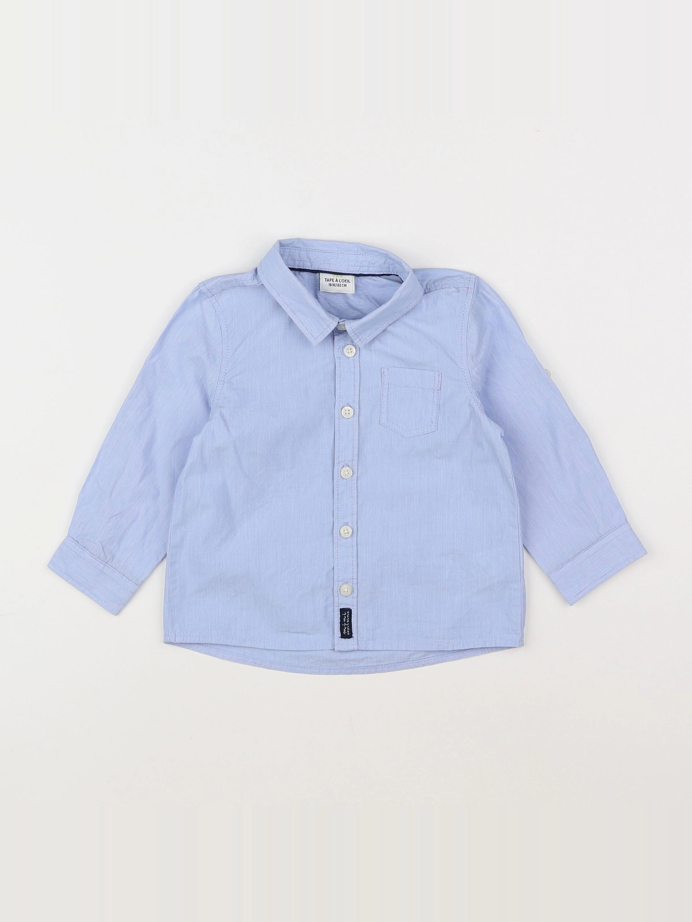 Tape à l'oeil - chemise blanc, bleu - 18 mois