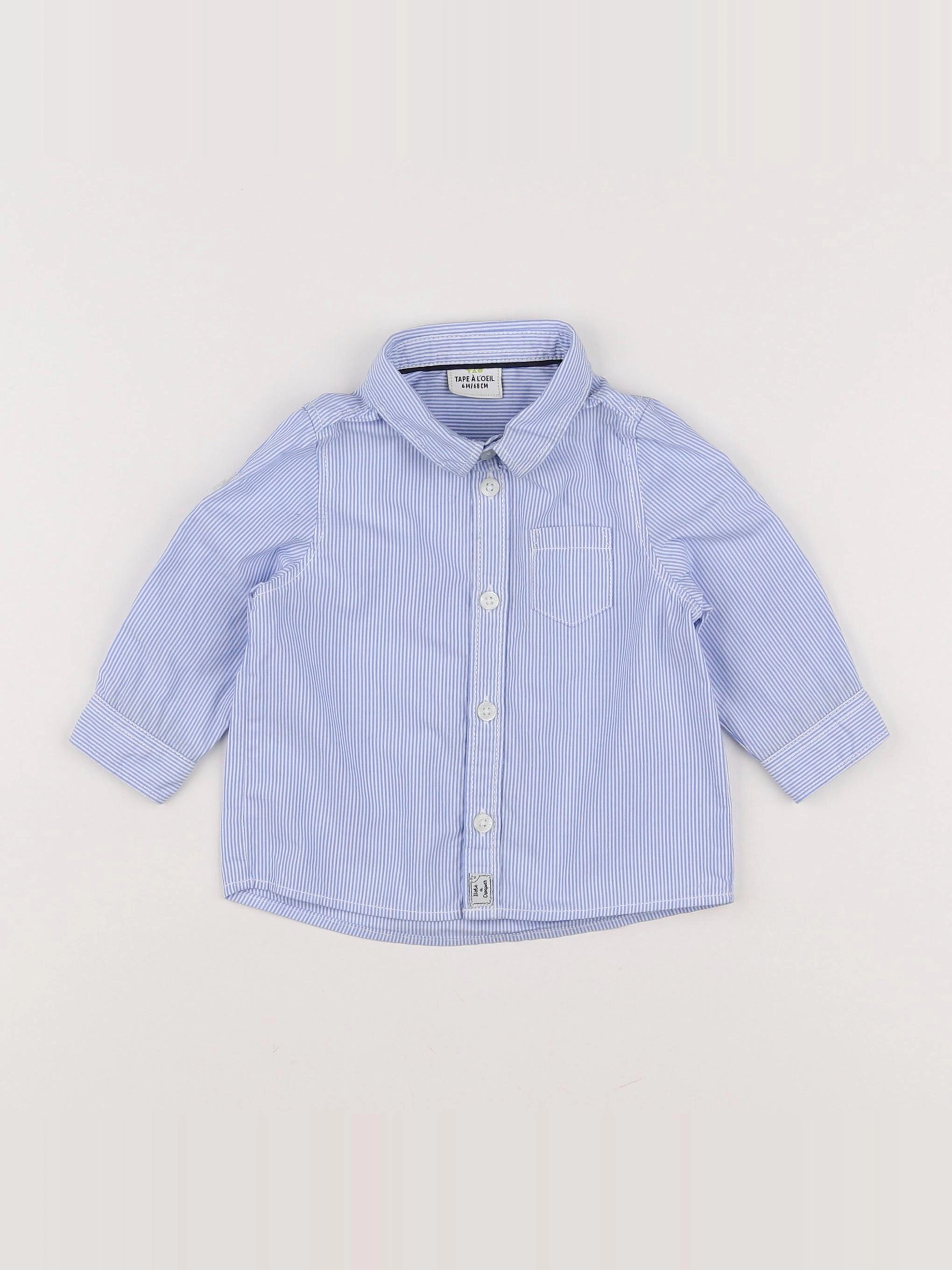 Tape à l'oeil - chemise blanc, bleu - 6 mois