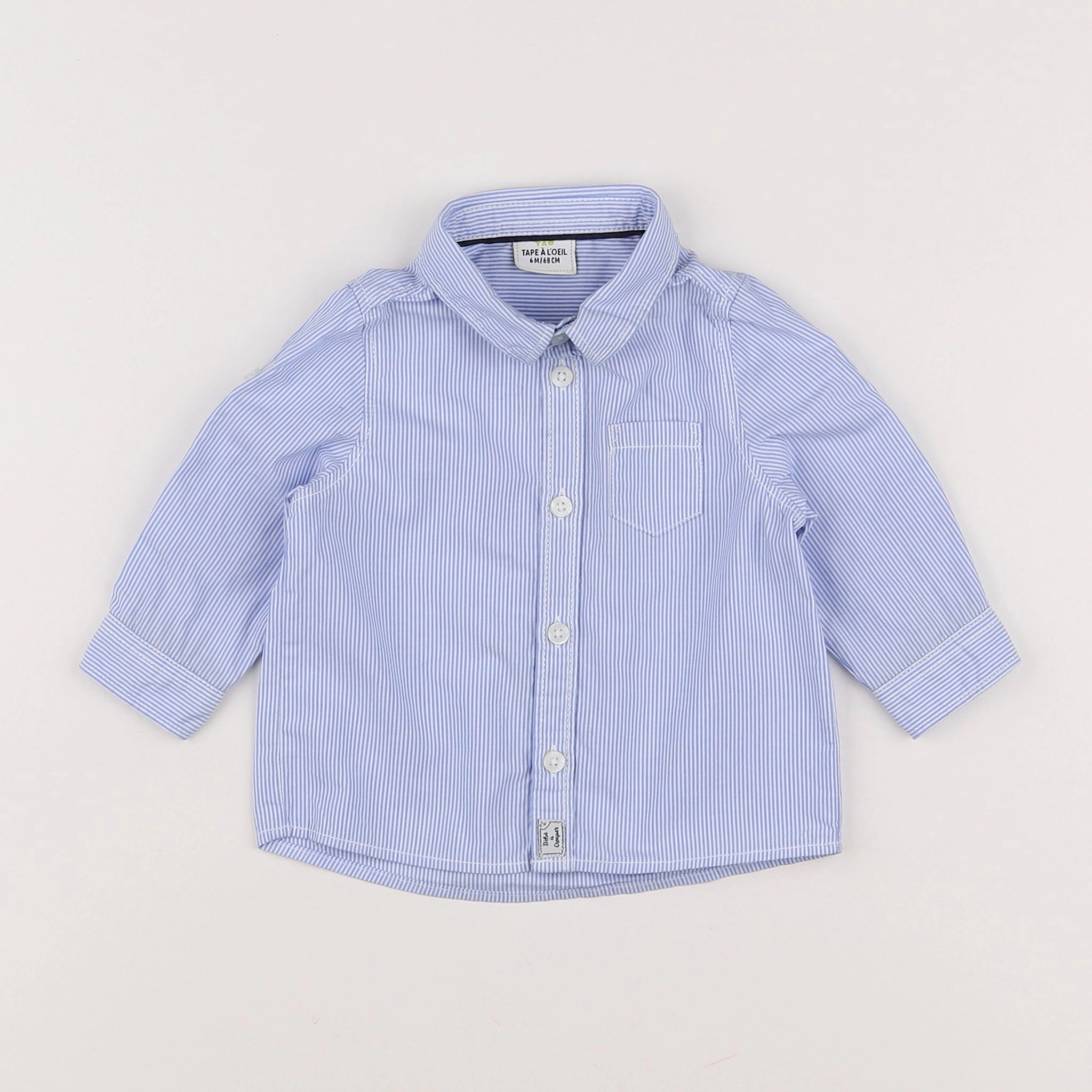 Tape à l'oeil - chemise blanc, bleu - 6 mois