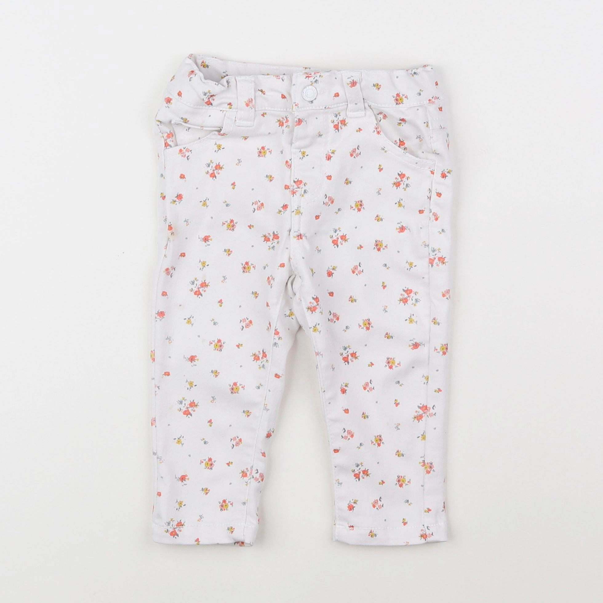 Vertbaudet - pantalon blanc - 12 mois
