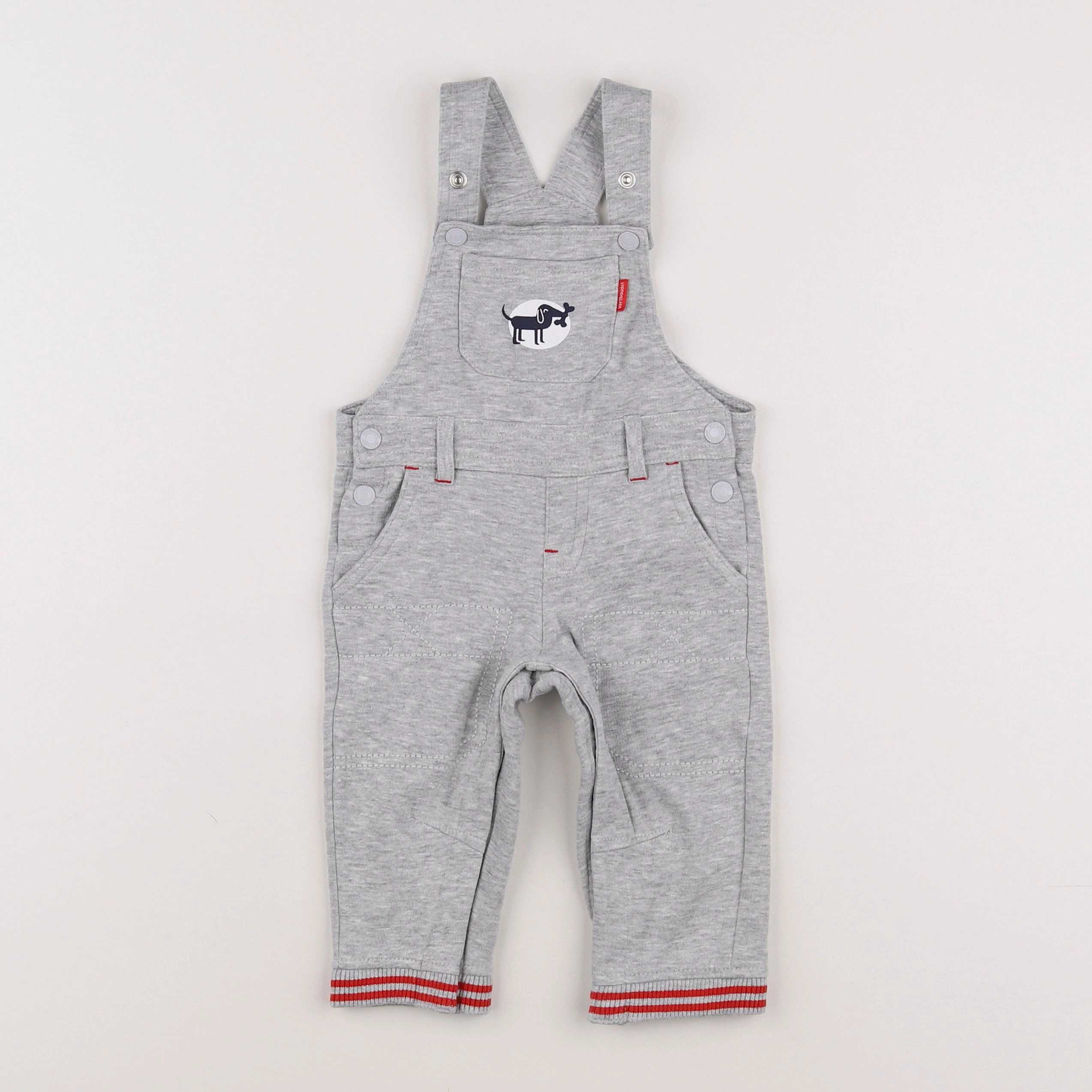 Vertbaudet - salopette gris - 12 mois