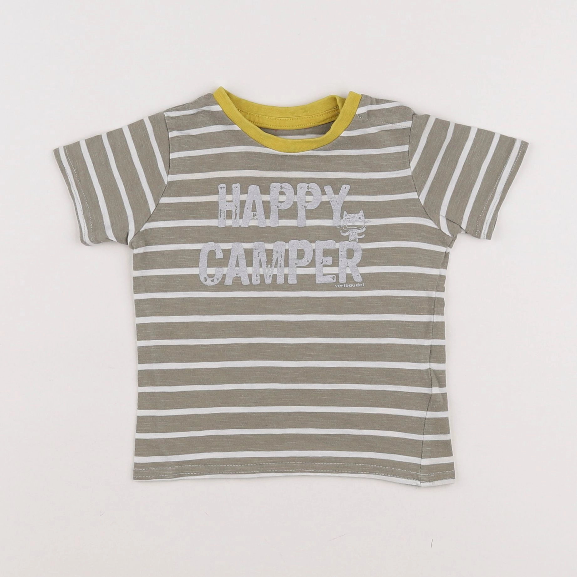 Vertbaudet - tee-shirt vert, blanc - 6 mois
