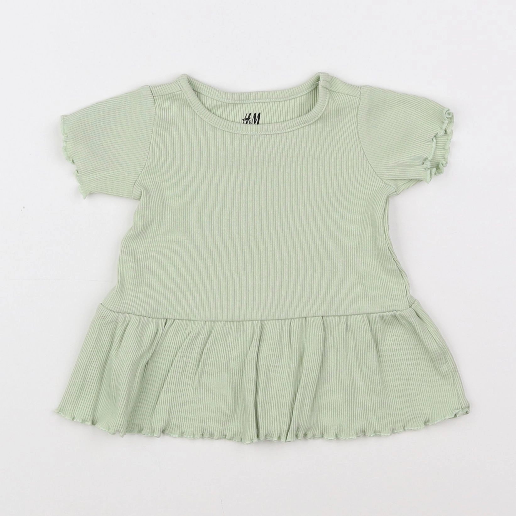 H&M - robe vert - 1/3 mois