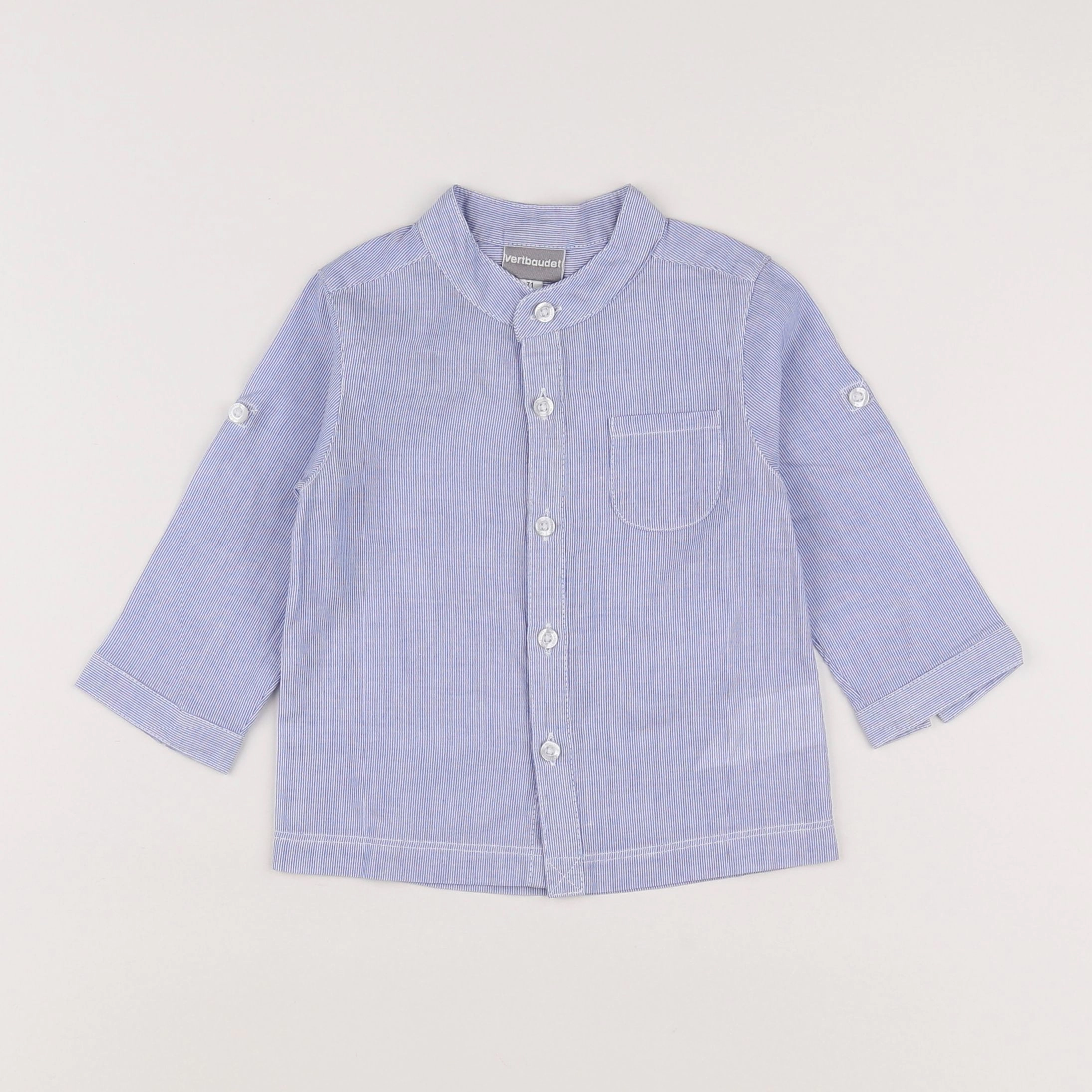 Vertbaudet - chemise bleu - 9 mois