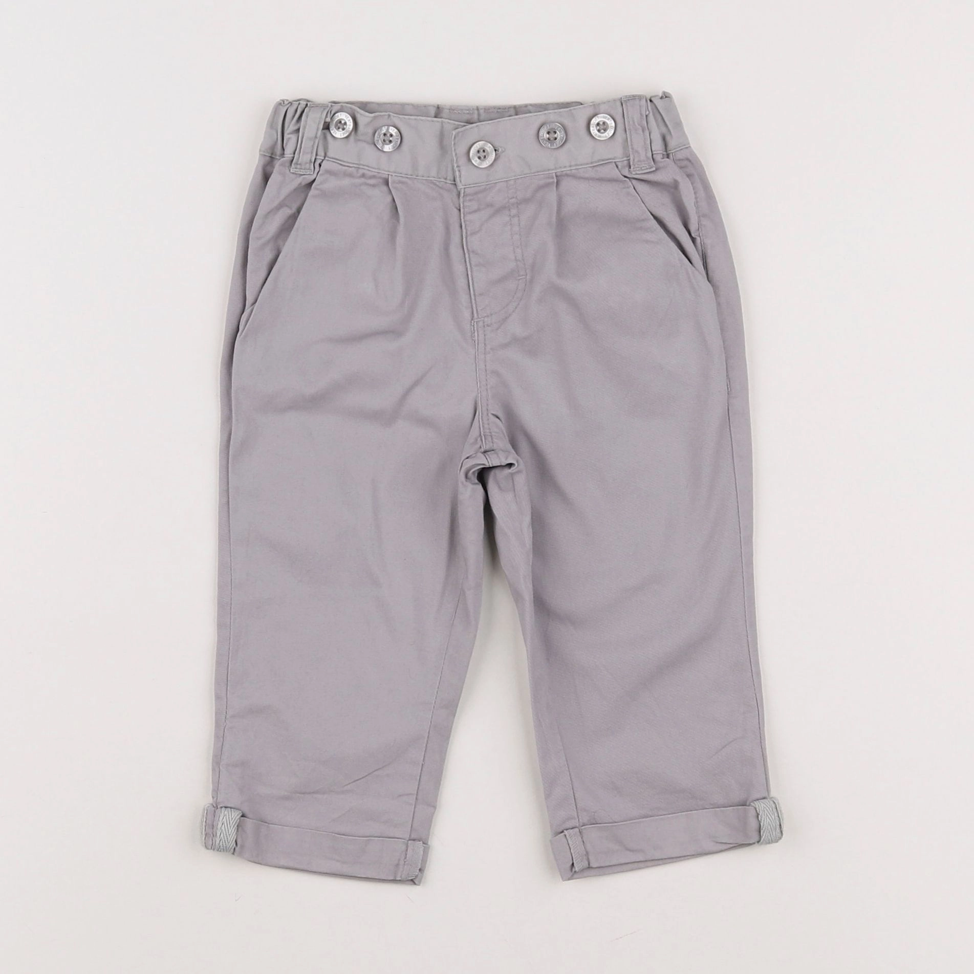 Vertbaudet - pantalon gris - 9 mois